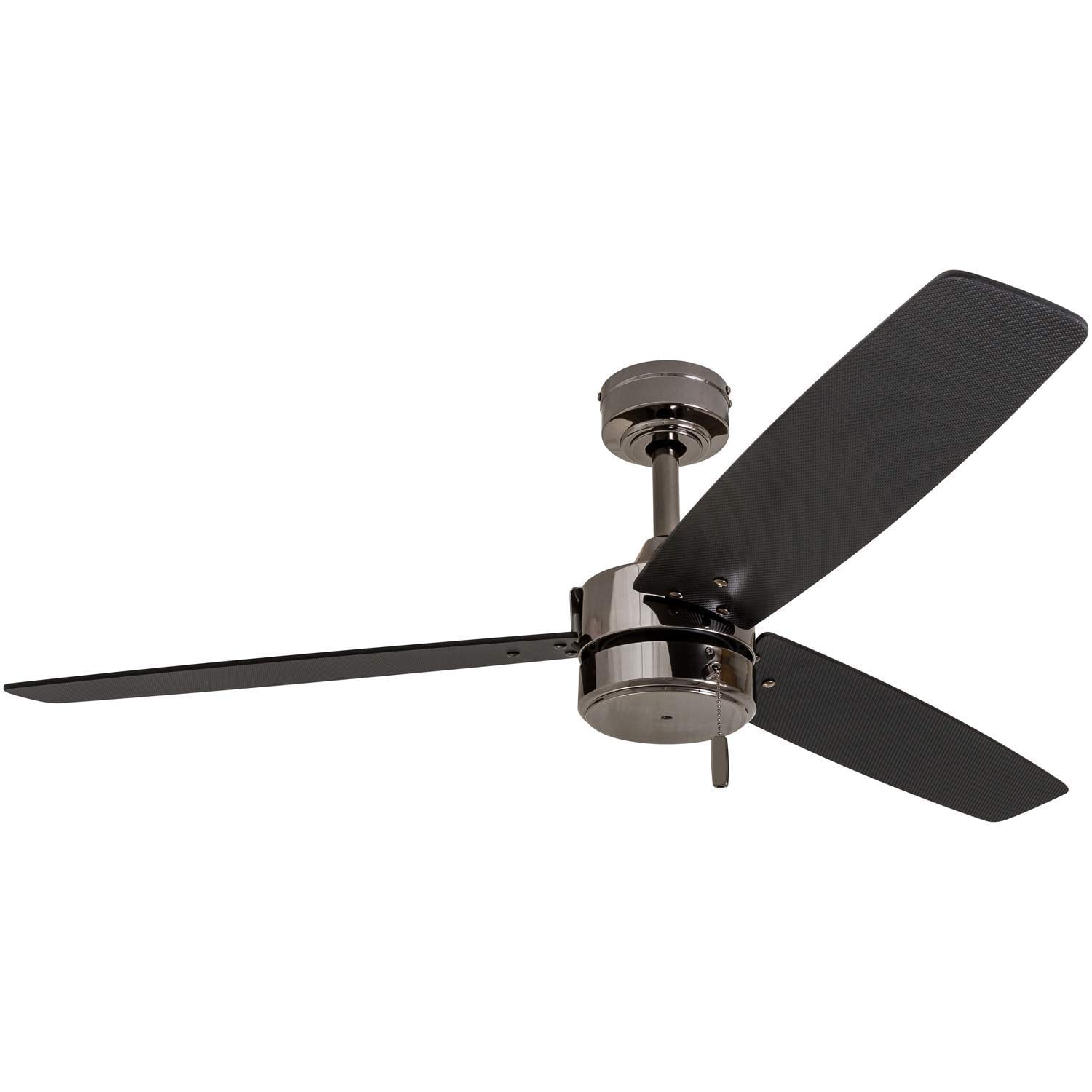 Prominence Home Journal 52" Gun Metal Modern Indoor/Outdoor Ceiling Fan with 3 Blades, Pull Chain & Reverse Airflow