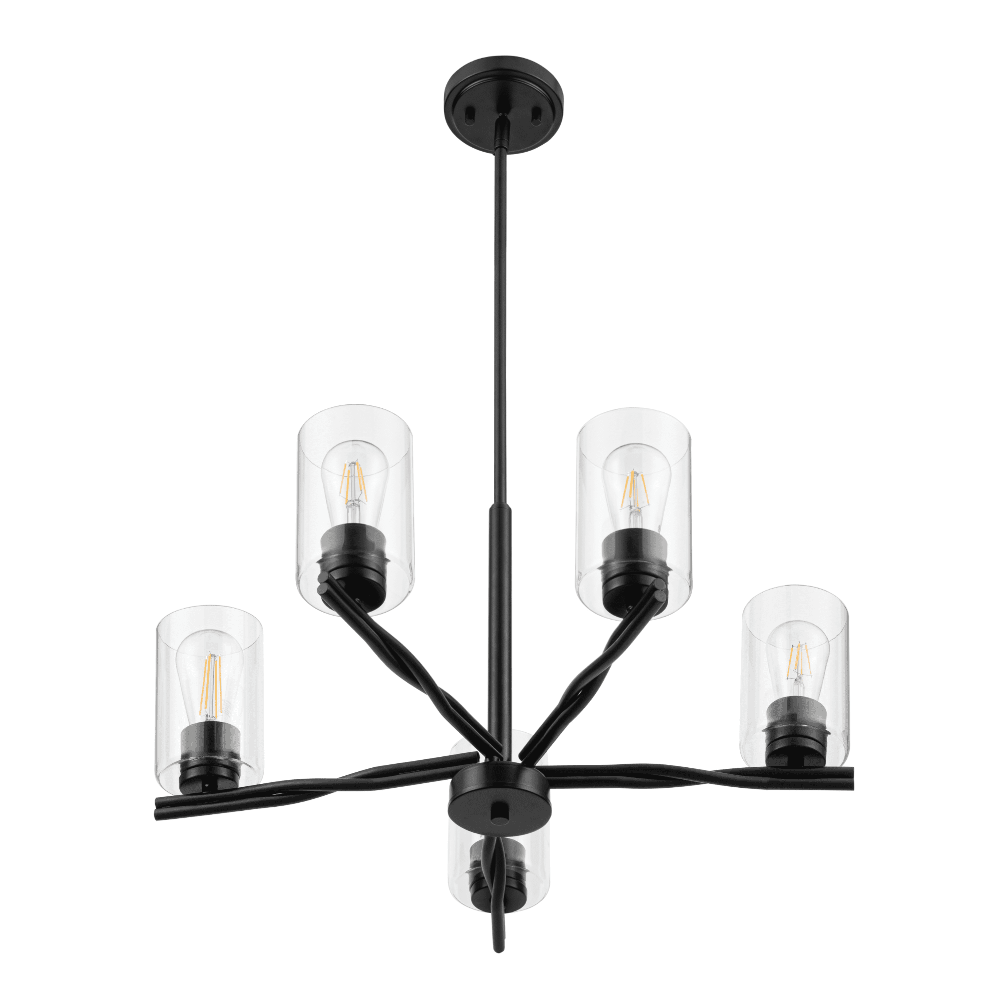 Prominence Home Lantier Matte Black 5-Light Chandelier with Clear Glass