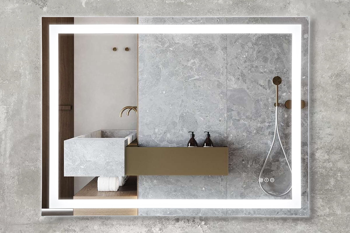 Prominence Home 48x36" Frontlit, Backlit, Anti-Fog, Shatter-Proof Touch Control LED Bathroom Mirror with Adjustable Light Settings