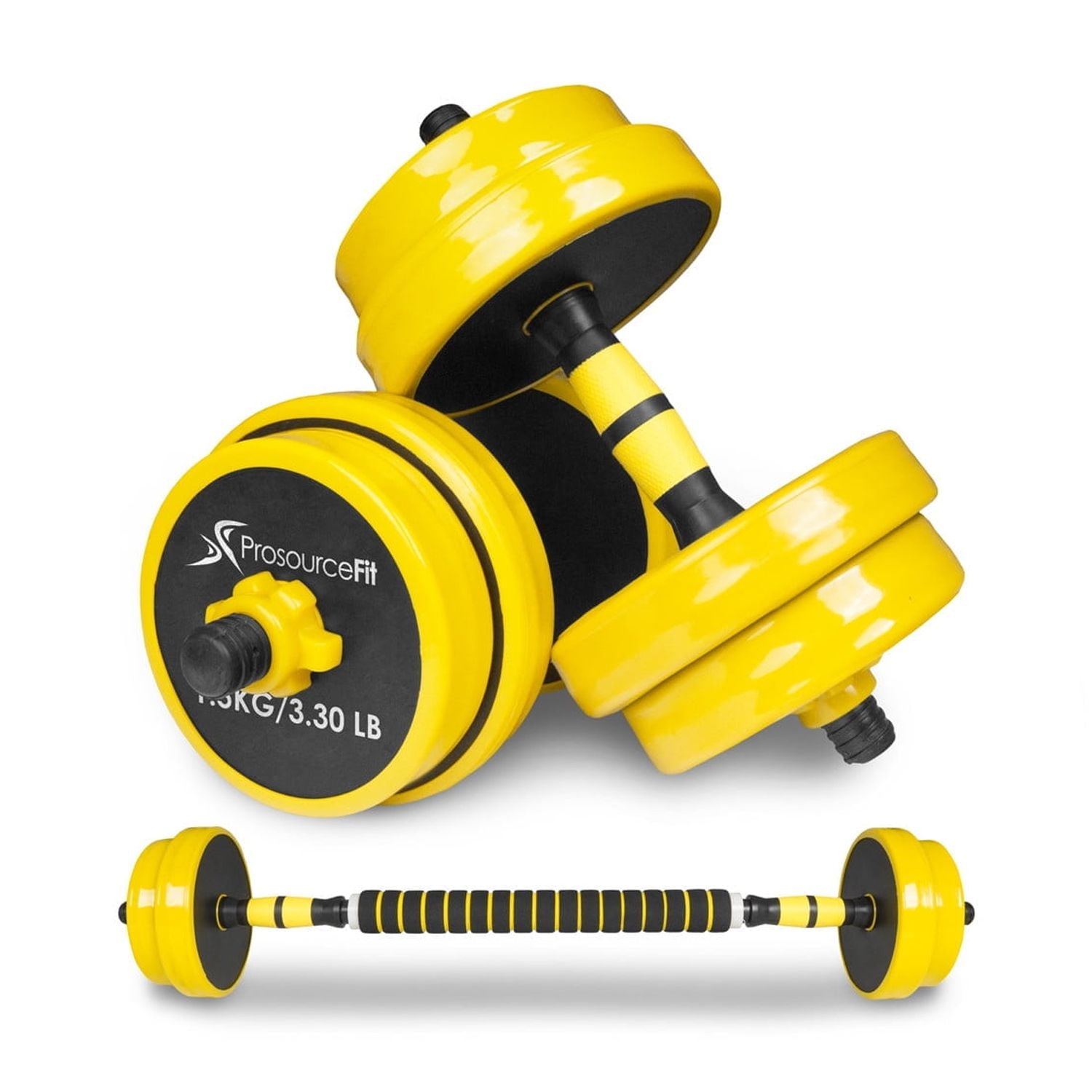 ProsourceFit Adjustable Dumbbell & Barbell Weight Set, 2-in-1 Free Weights Available 22 LB to 55 LB