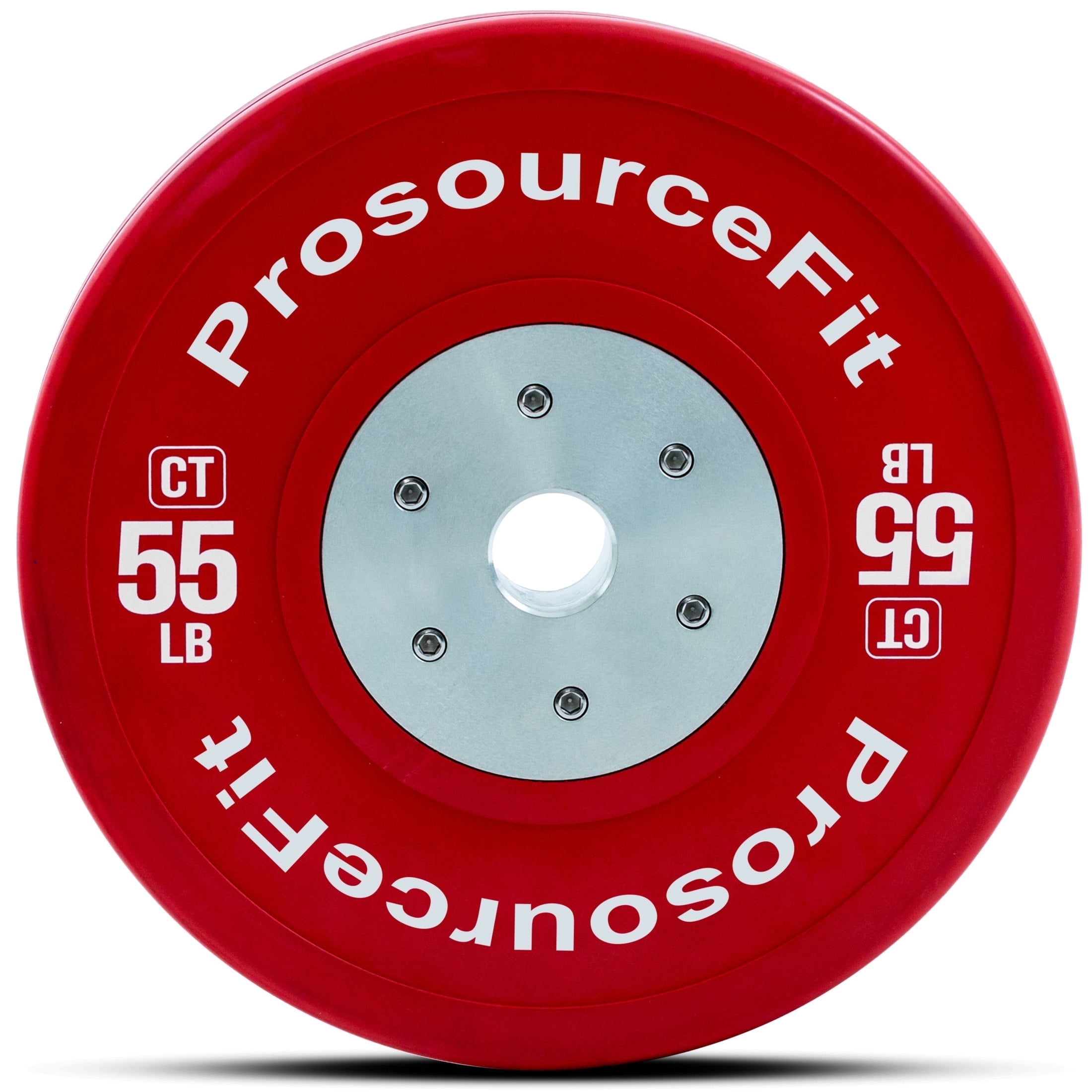 ProsourceFit Solid Rubber & Color Training Bumper Plates with Steel Inserts 10-55lb