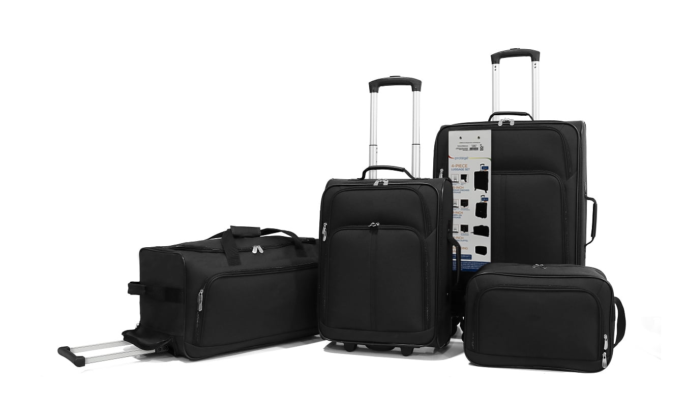Protege 4-Piece Softside Luggage Set, Black
