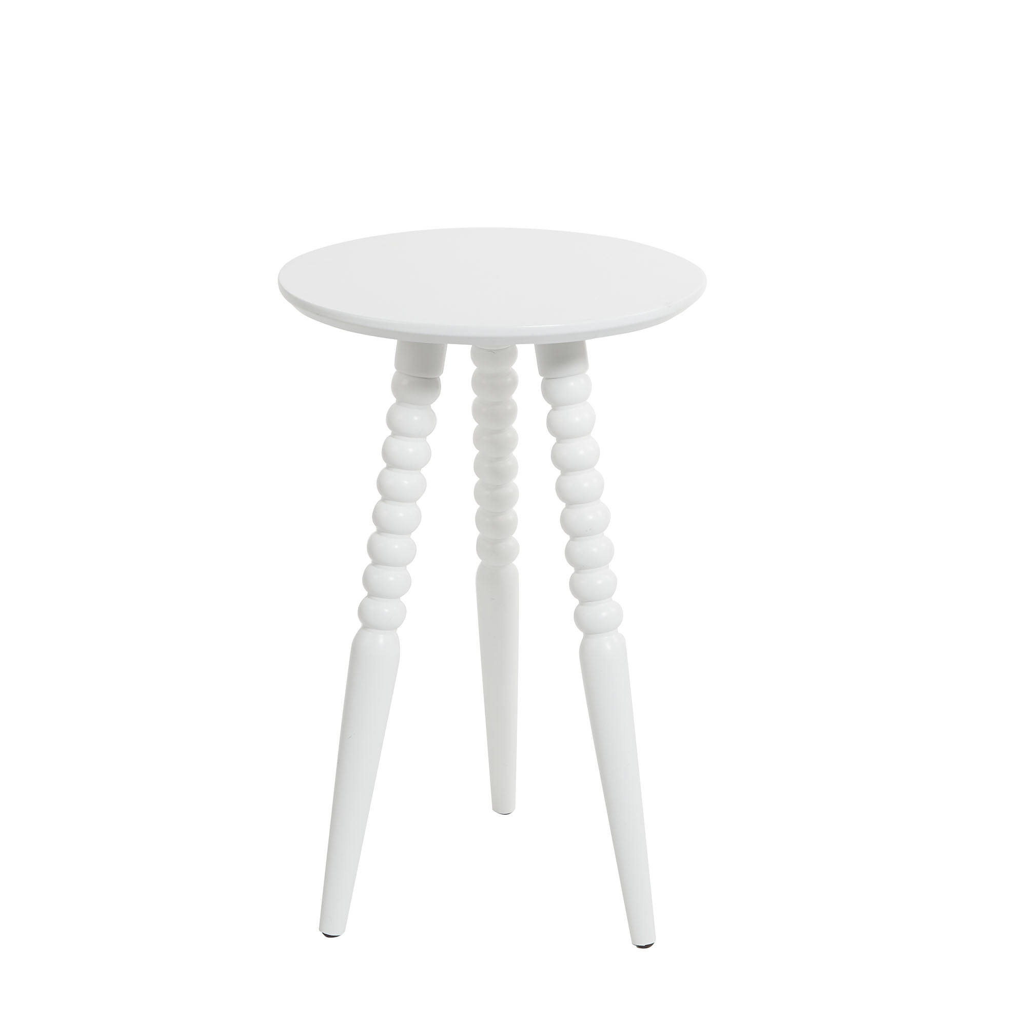 Silverwood Pure White Side Table - Compact & Chic Accent - 14" x 14"x 23", White