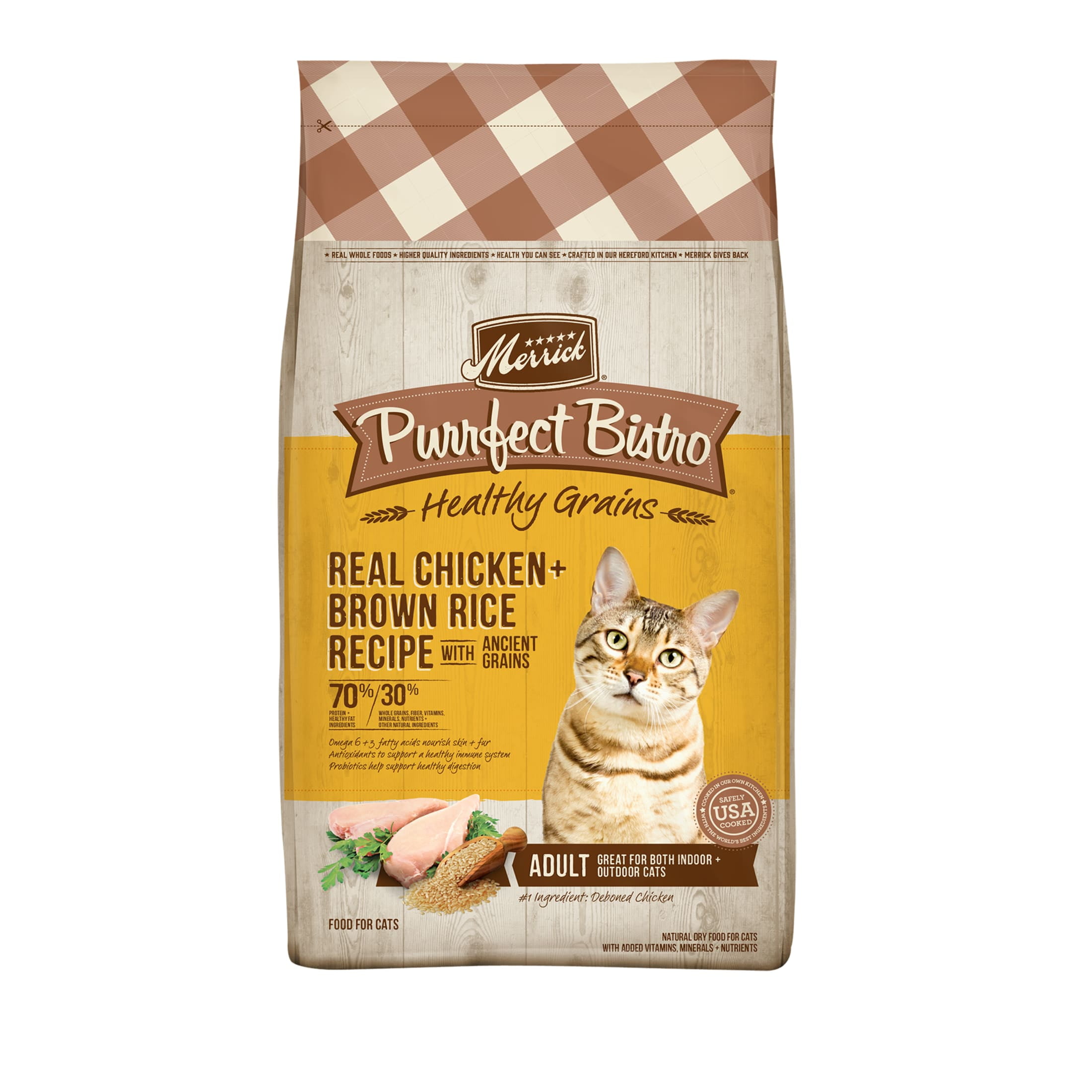 Merrick Purrfect Bistro Healthy Grain, Dry Cat Food, Chicken & Rice, 12 lb Bag
