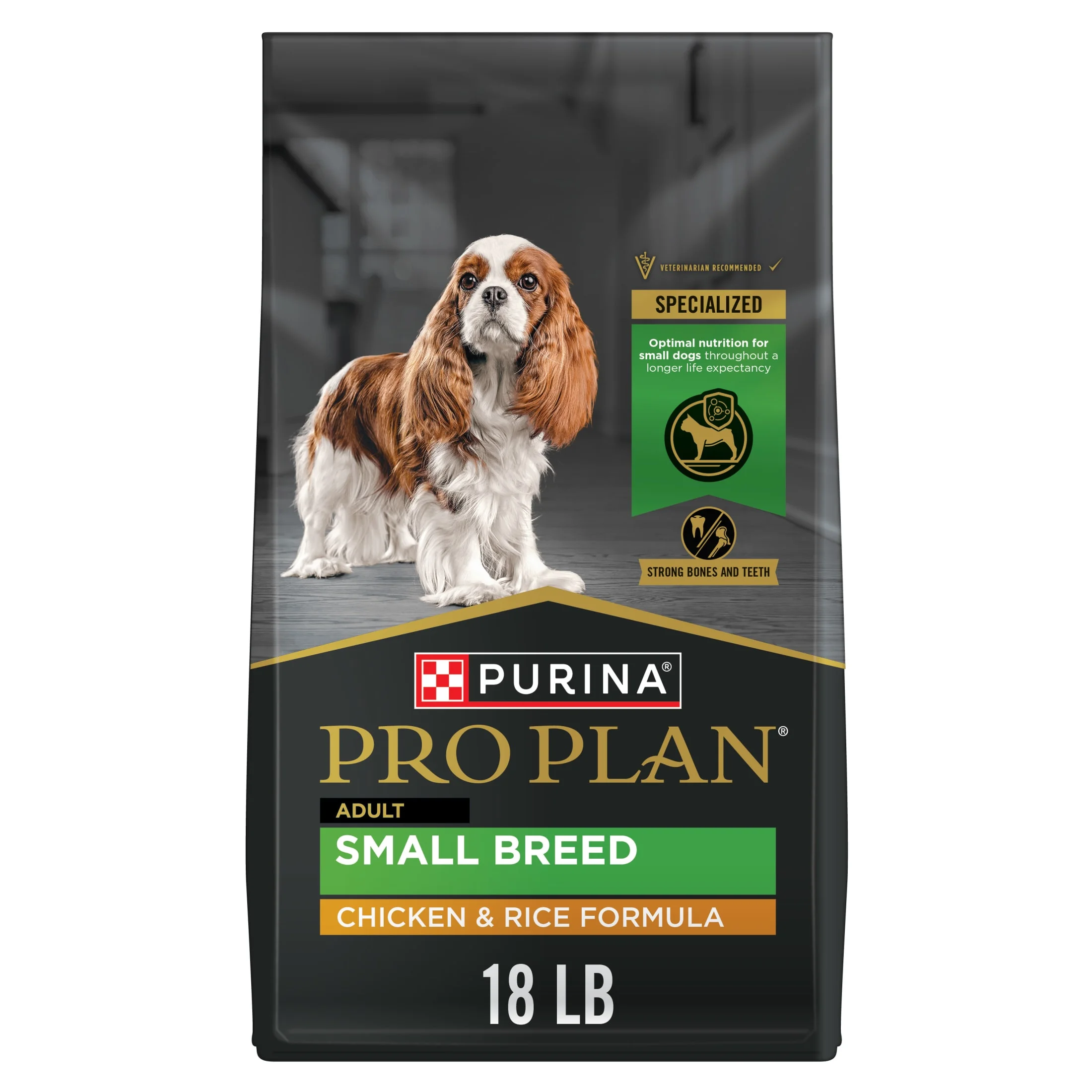 Purina Pro Plan Dry Small Breed Dog Food Chicken and Rice Formula with Guaranteed Live Probiotics, 18 lb Bag