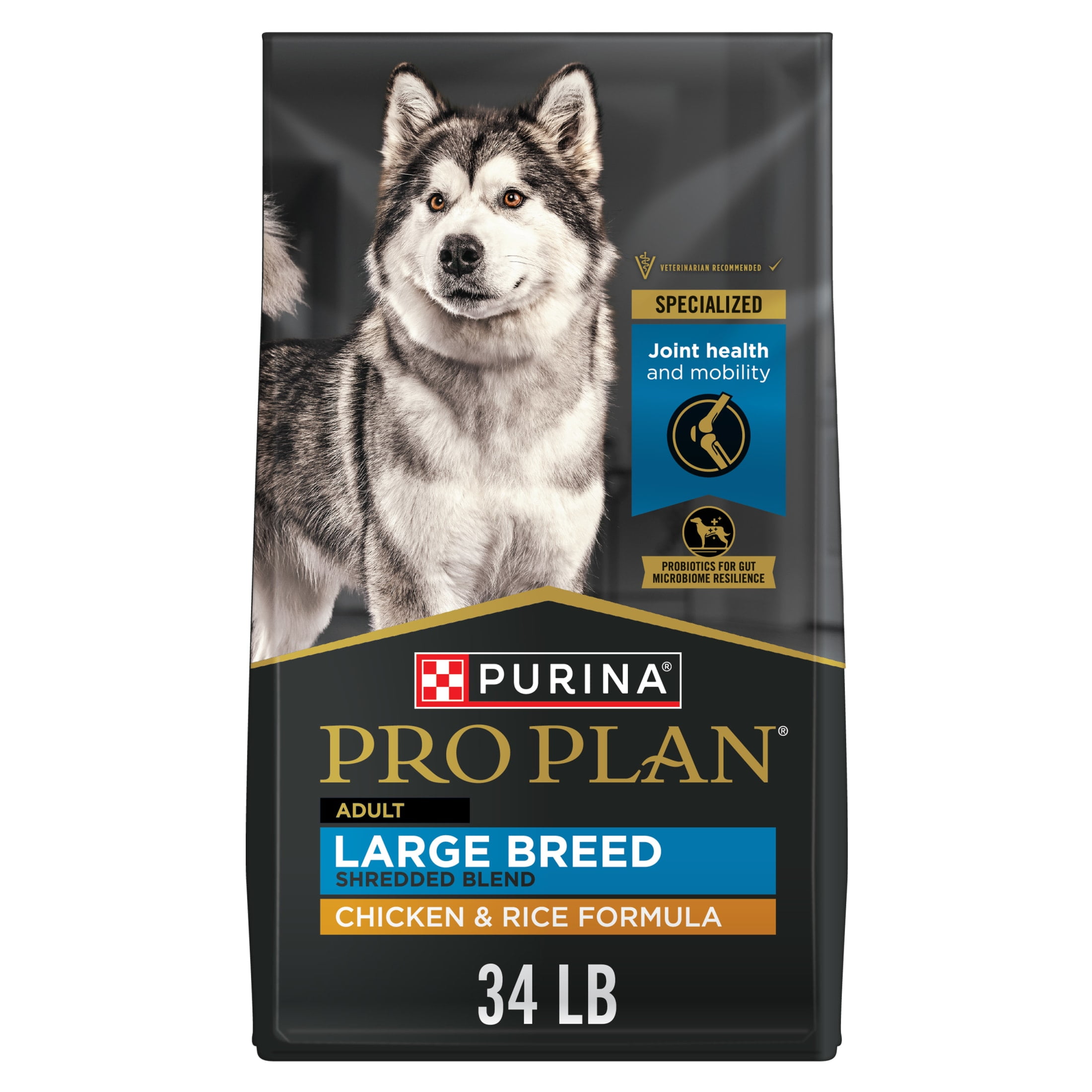 Purina Pro Plan Large Breeds for Adult Dogs Chicken & Rice, 34 lb Bag