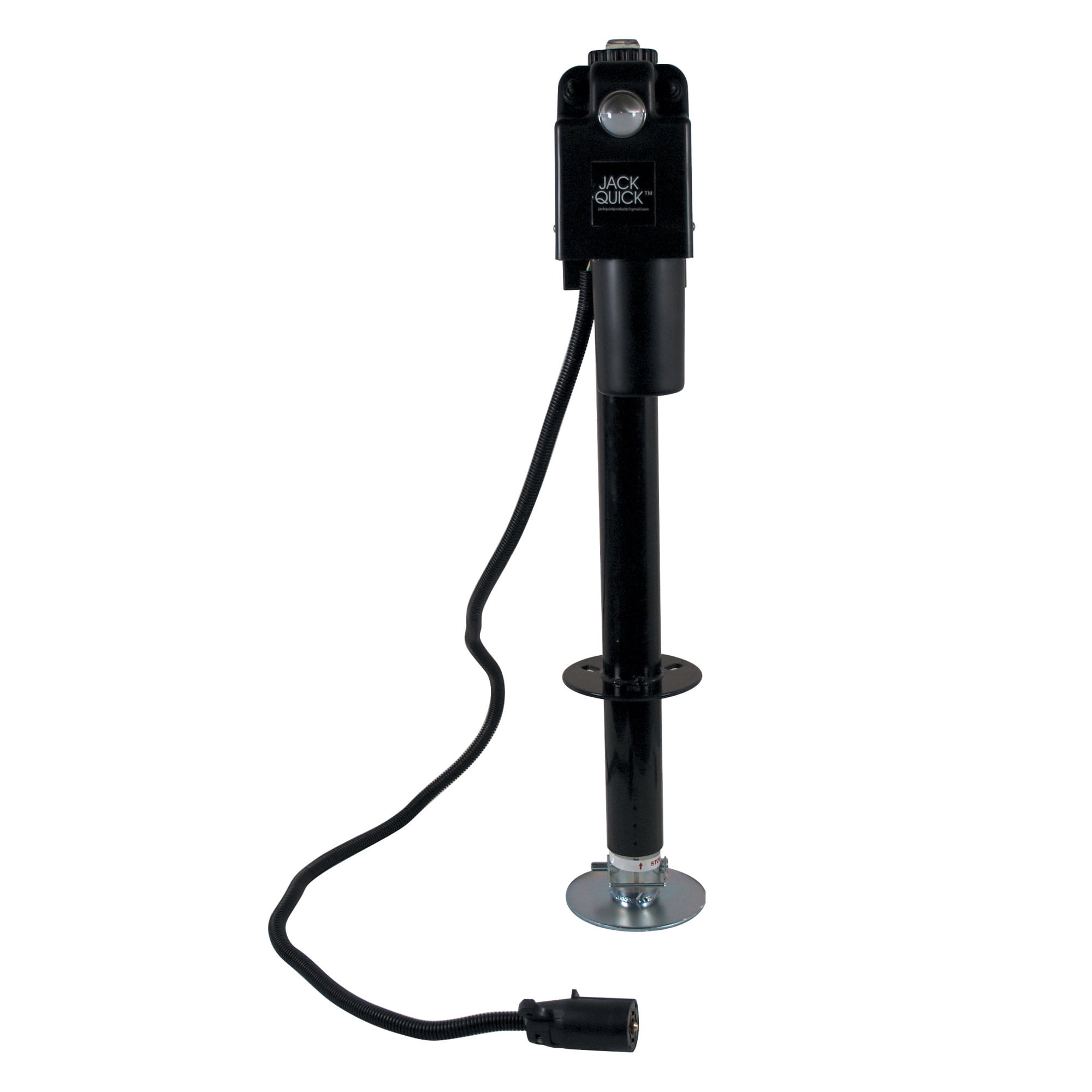 Quick Products JQ-3500B-7P Power A-Frame Electric Tongue Jack with 7-Way Plug - 3,650 lbs. Lift Capacity, Black