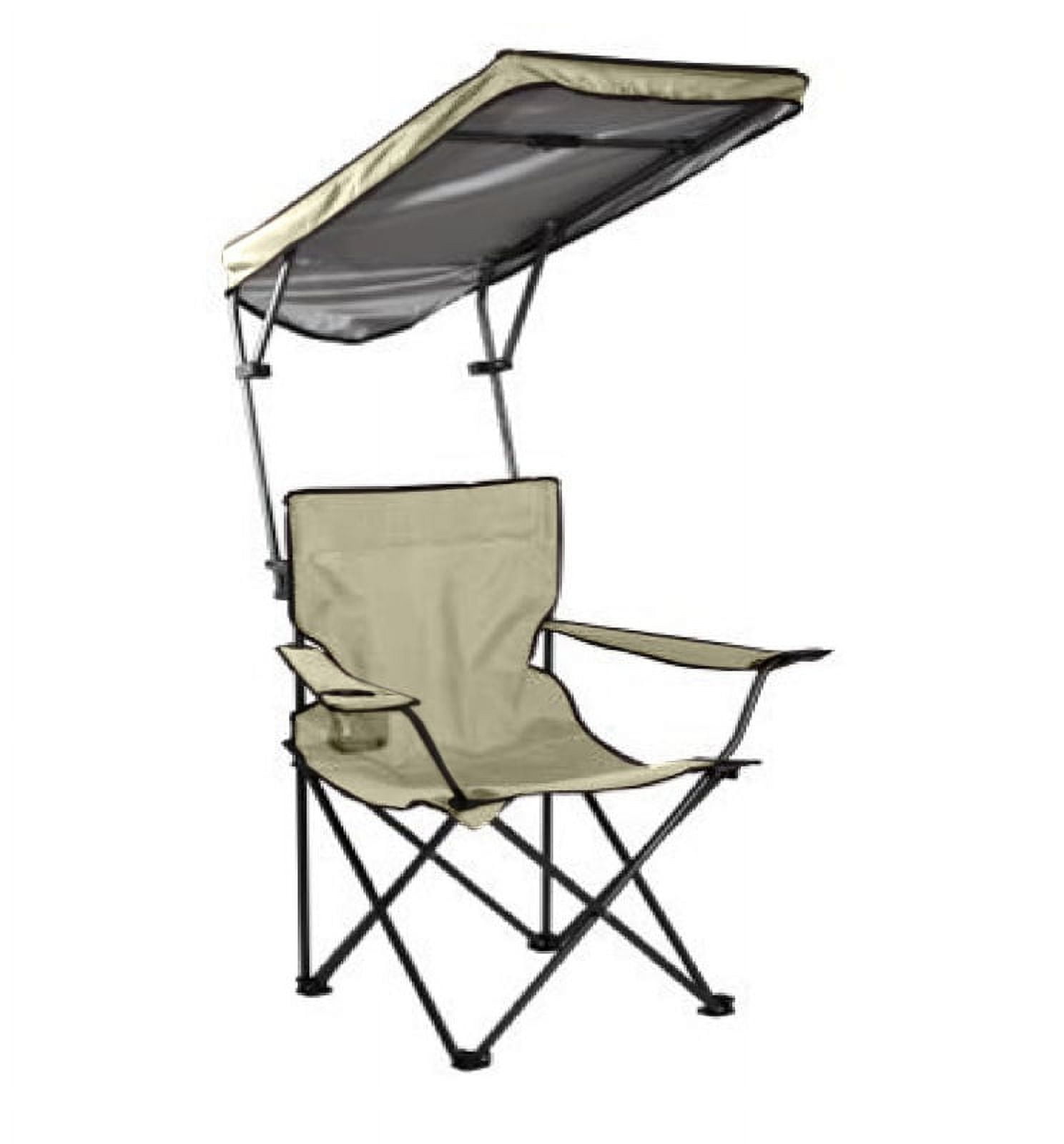 QuikShade Taupe Canopy Folding Quad Chair