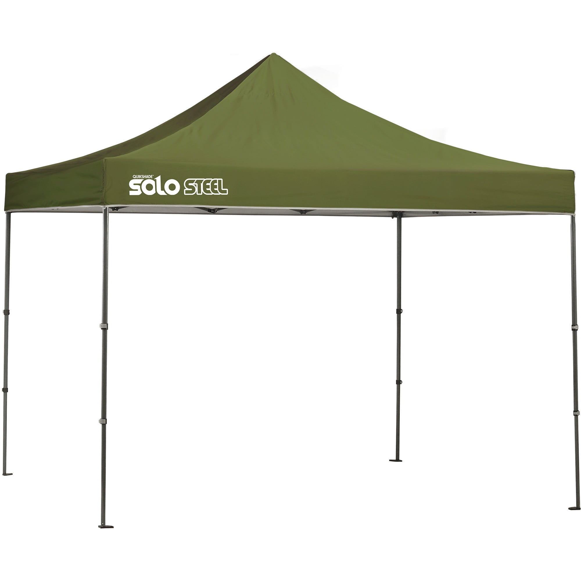 Quik Shade 10' X 10' Solo Steel 100 Square Feet Of Shade Straight Leg Outdoor Pop-Up Canopy, Olive