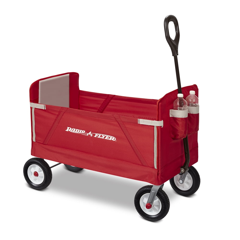 Radio Flyer All Terrain 3-in-1 off Road EZ Fold Wagon for Kids & Cargo, Red
