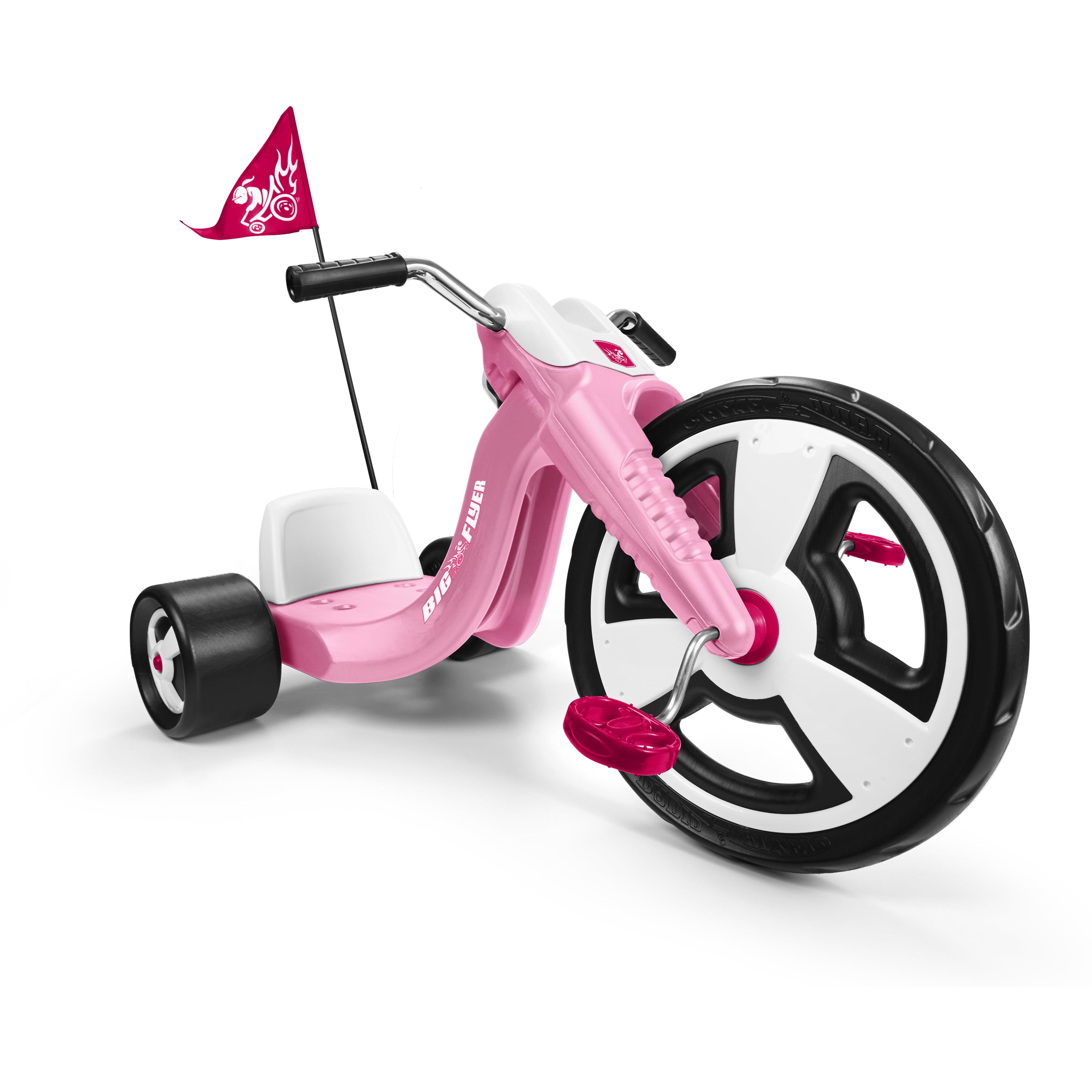 Radio Flyer Big Flyer Sport Unisex Chopper Tricycle, 16 Inch Front Wheel, Pink, Ages 3-7