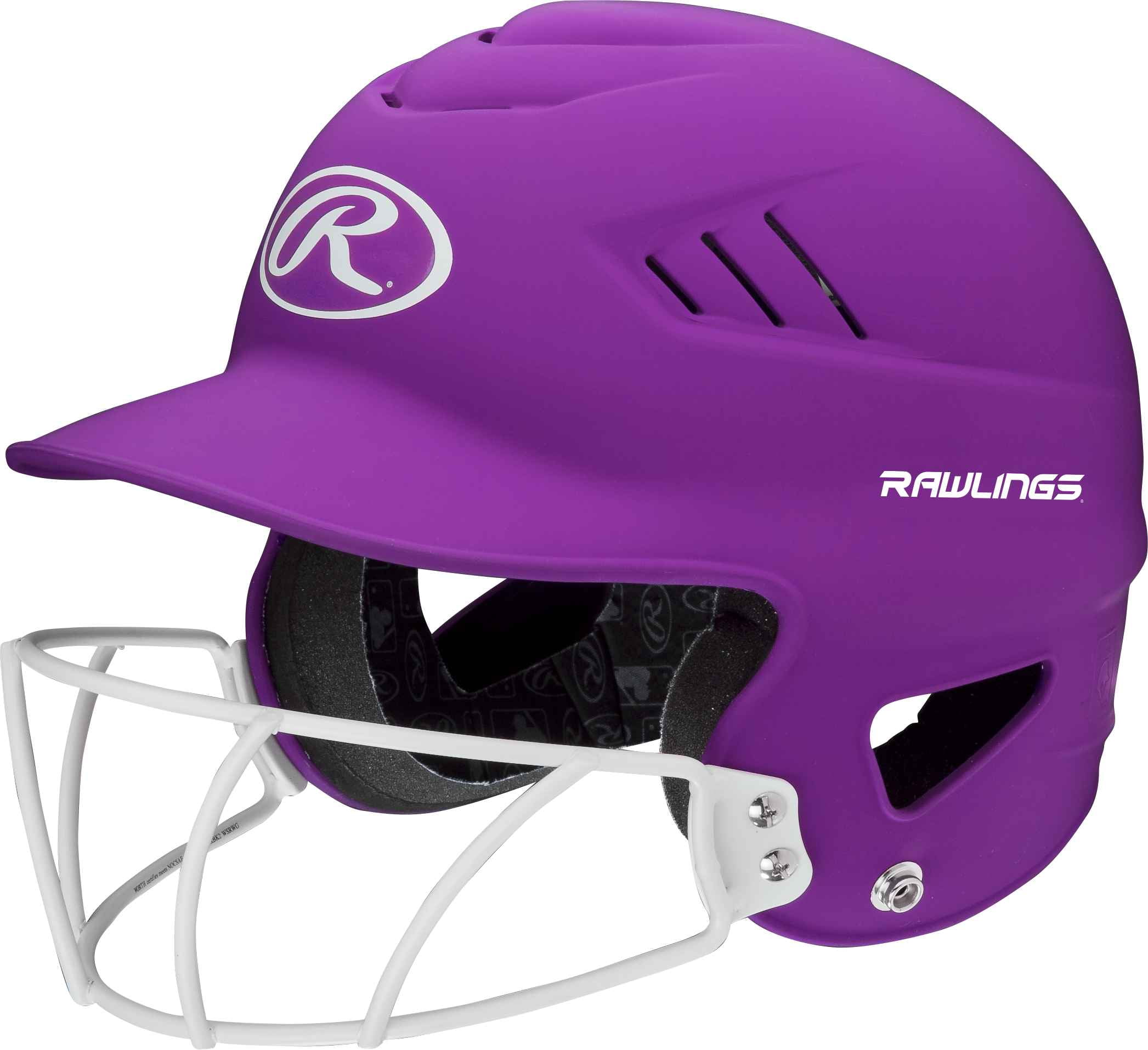 Rawlings Coolflo Highlighter Batting Helmet | Matte Purple | Adult