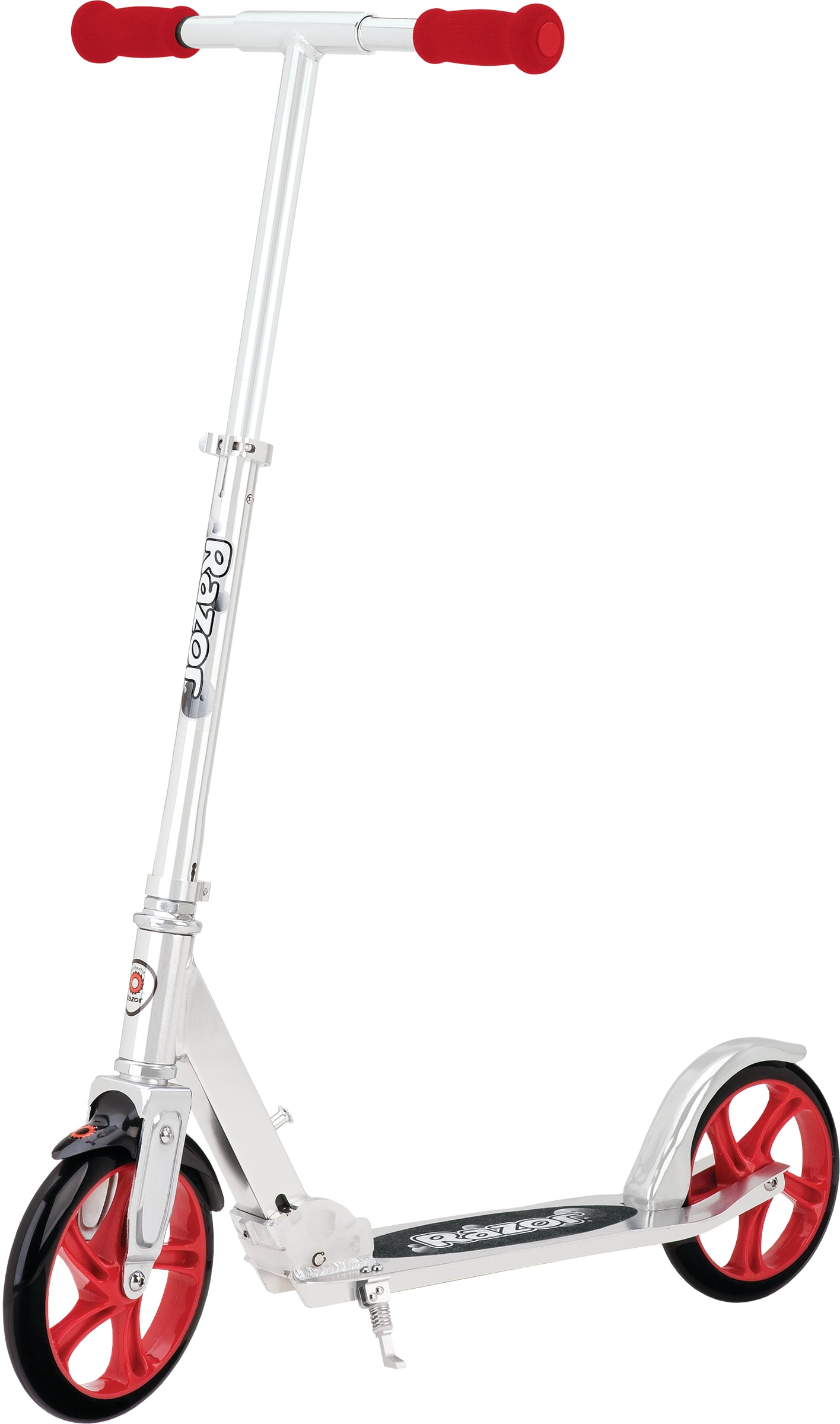 Razor A5 Lux Kick Scooter - Red/Silver, Large 8" Wheels, Foldable, Lightweight, for Riders 8+