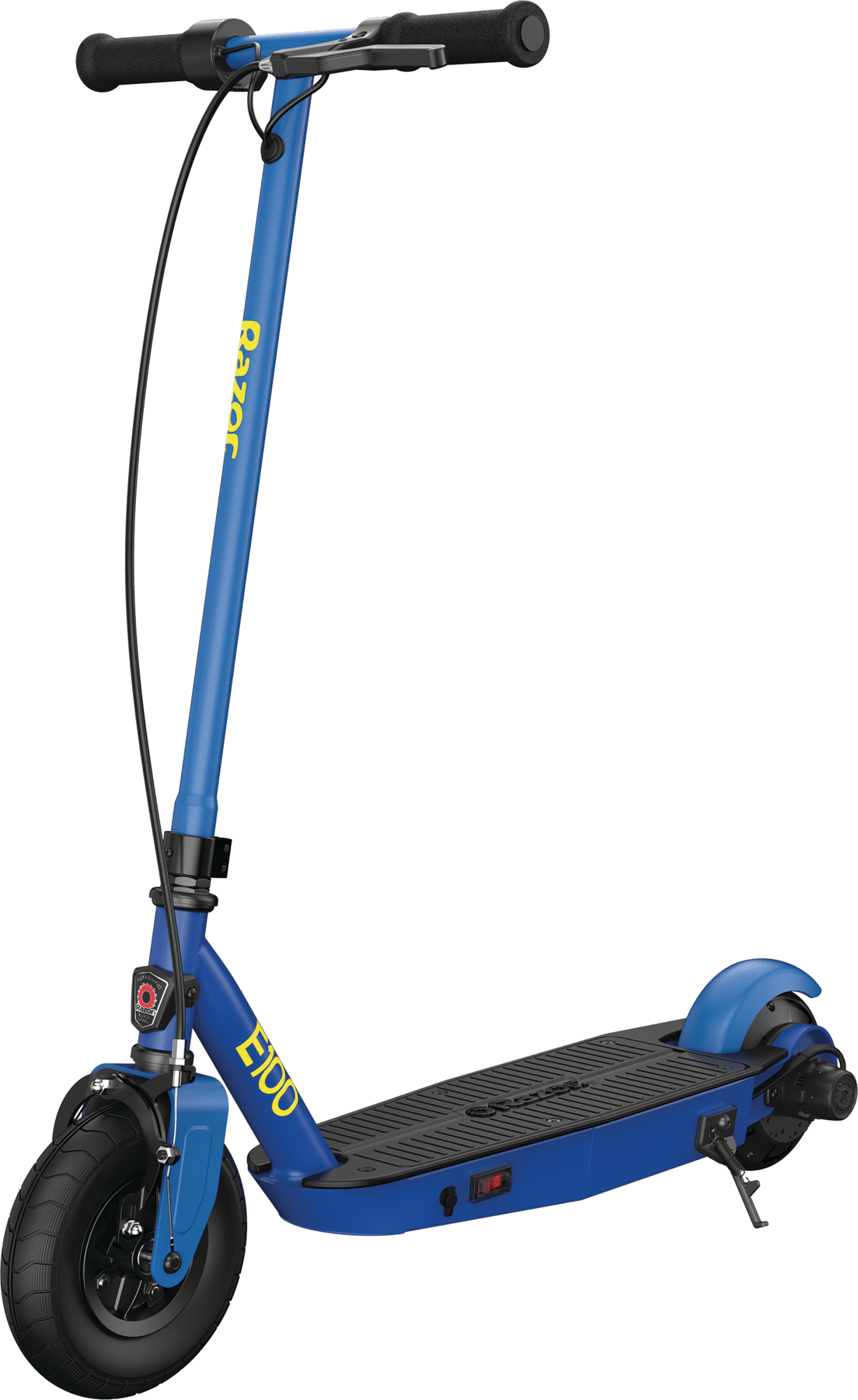 Razor Black Label E100 Electric Scooter - Blue, up to 10 mph, 8" Pneumatic Front Tire, for Child 8+