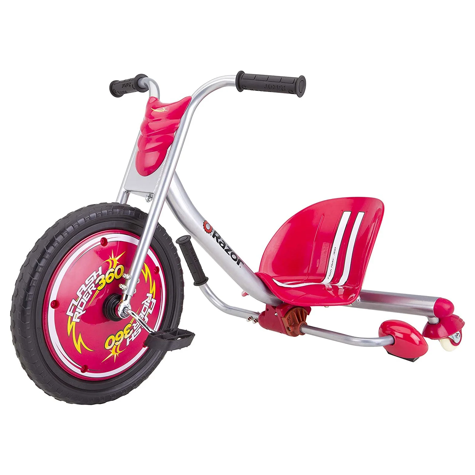 Razor FlashRider 360 Ride-On Tricycle, Red, 16" Front Wheel with High Impact Wheels, MX-Style Handlebars, Age 6+
