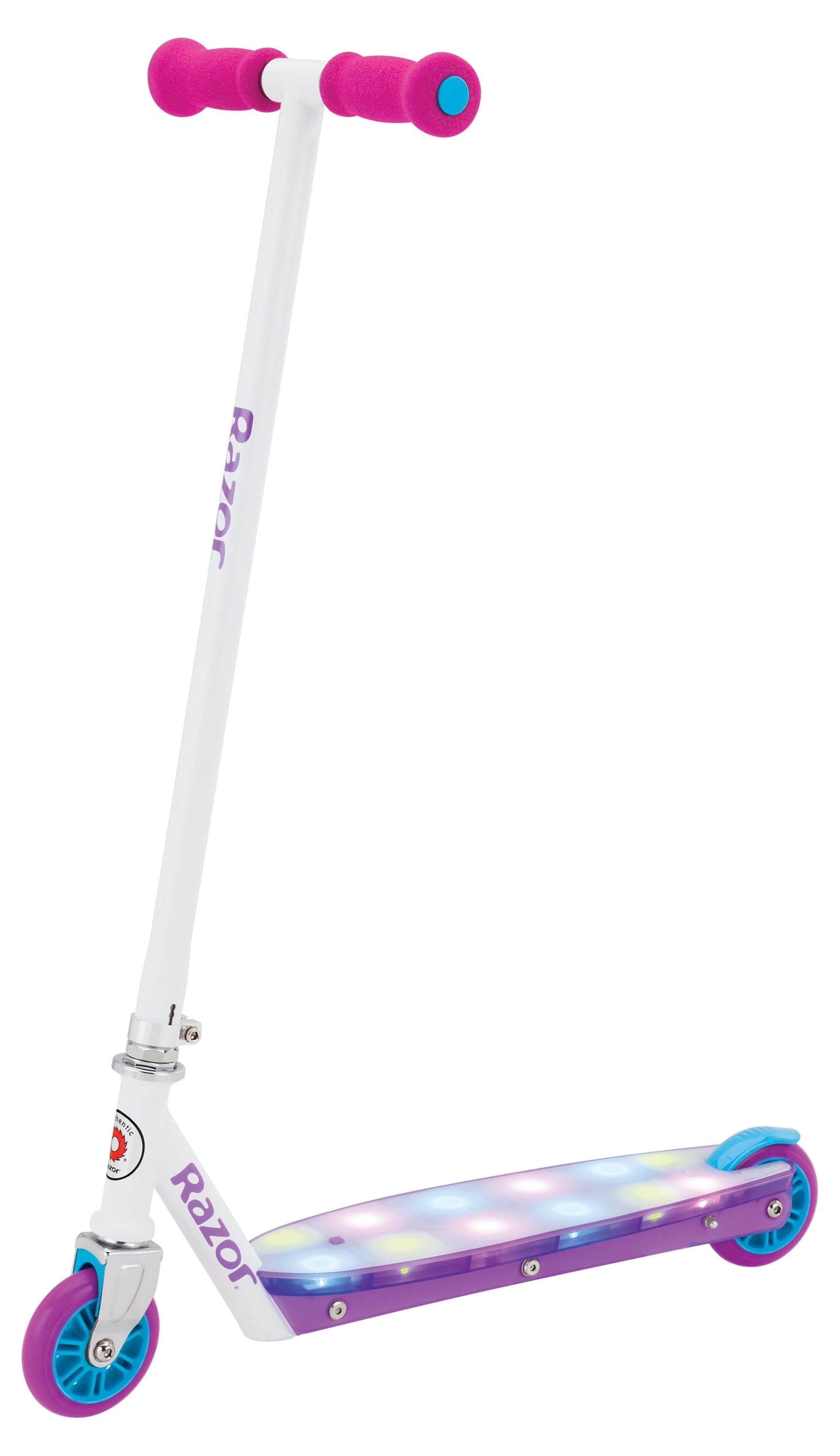 Razor Party Pop Kids Kick Scooter - Multi-Color LED Light-up Deck, Lightweight, for Child Ages 6+