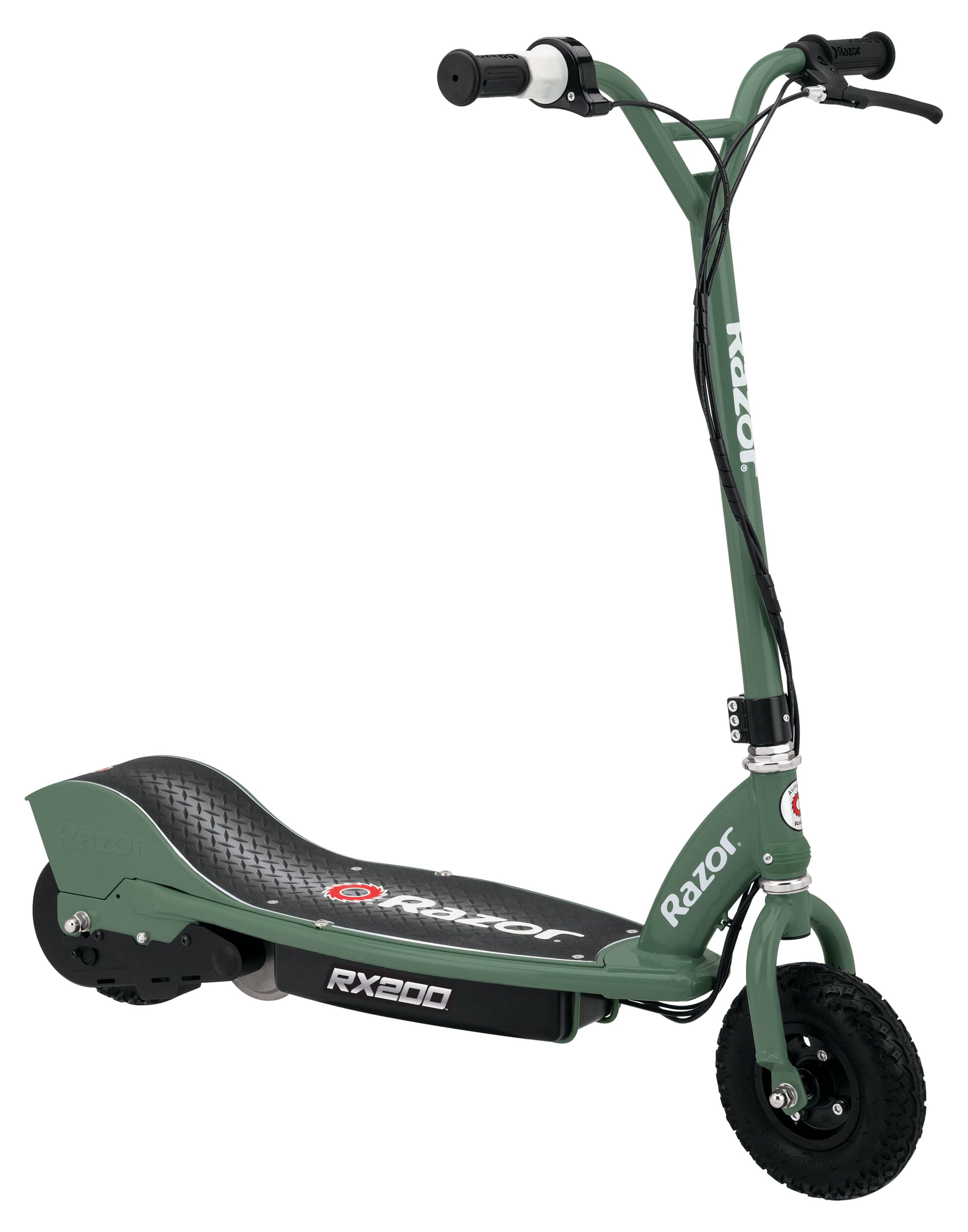 Razor RX200 Electric Scooter - Black/Green, up to 12 mph, All Terrain Off-Roading, for Teen Age 13+
