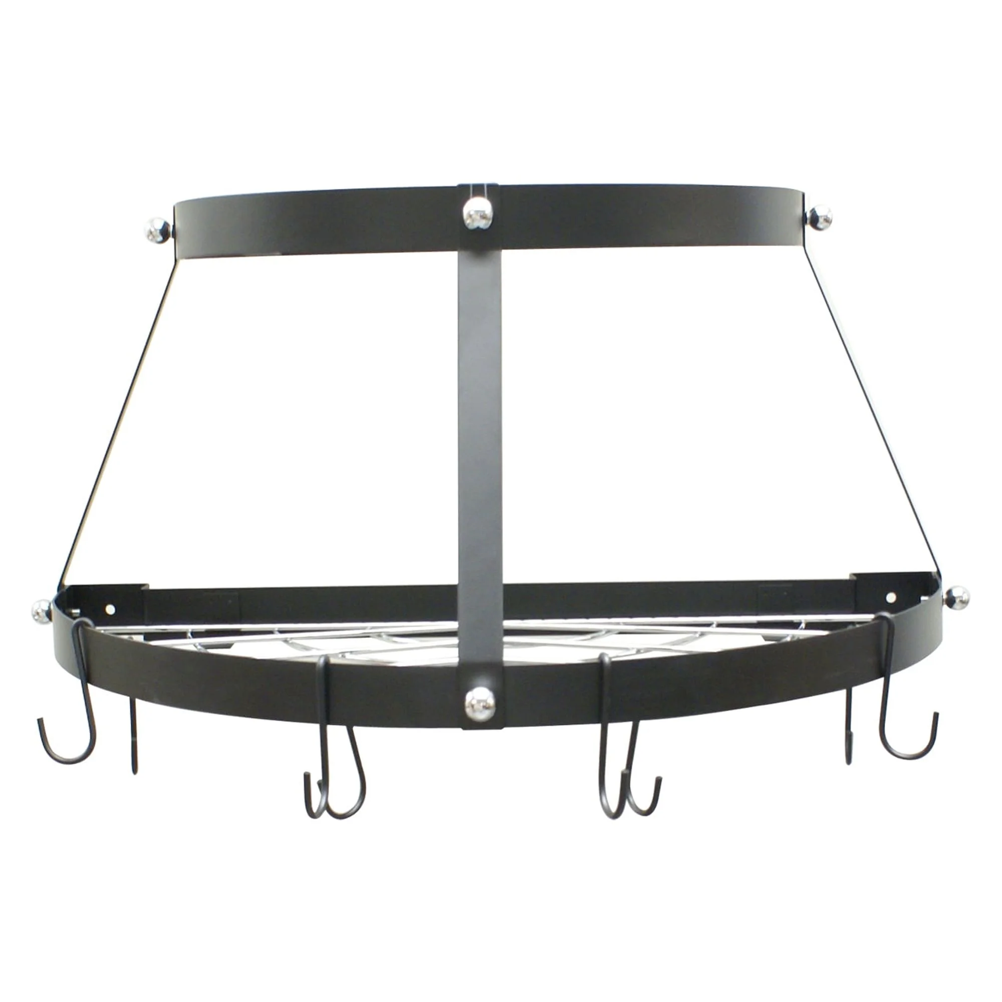 Range Kleen CW6002 Enameled Double Shelf 12 inches Tall Wall Mounted Pot Rack - Black