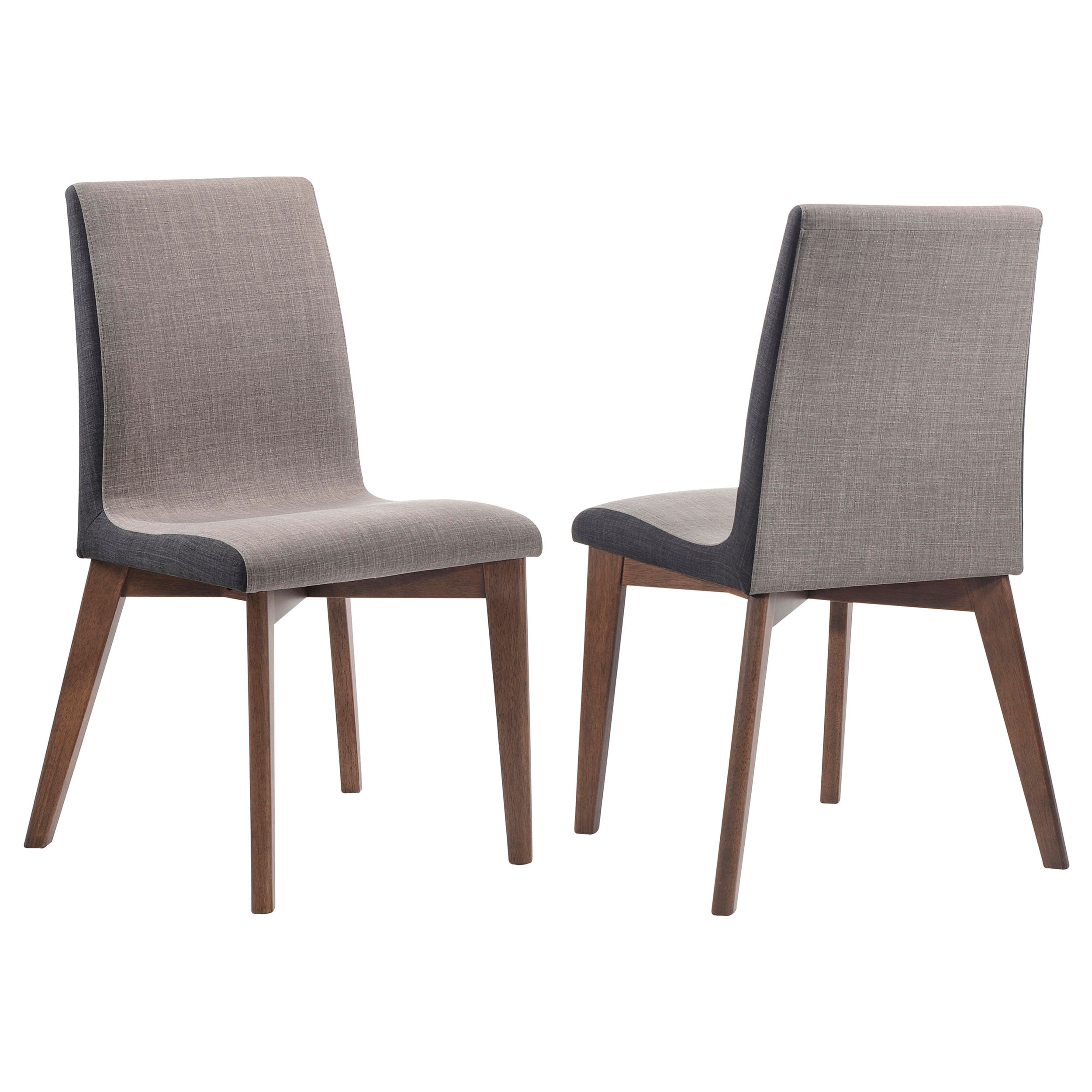 Redbridge Upholstered Dining Side Chair Grey and Natural Walnut (Set of 2)