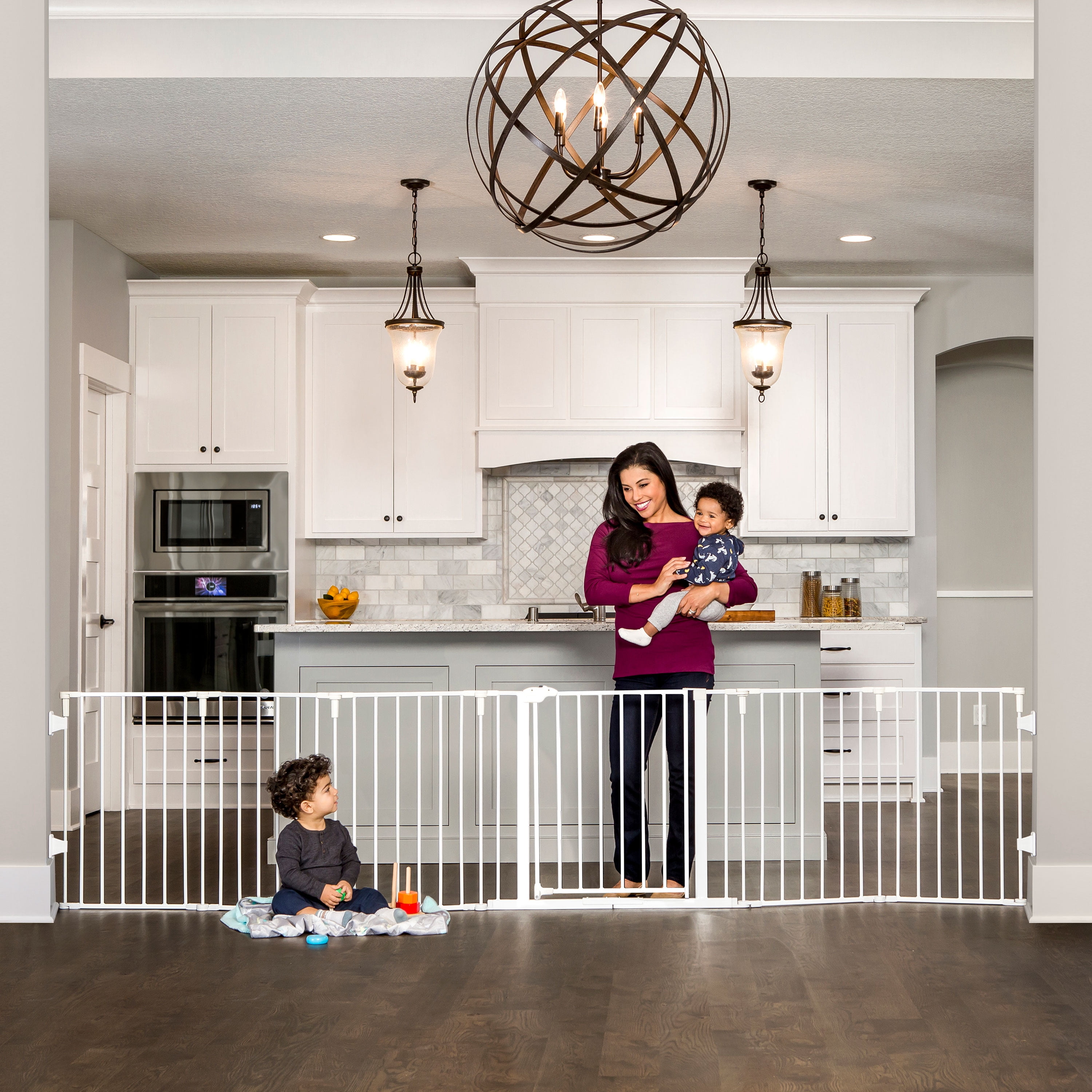 Regalo 2-in-1 Super Wide 6-Panel Baby Safety Gate & Play Yard, Wall Mount, Adjustable, 6–24 Months