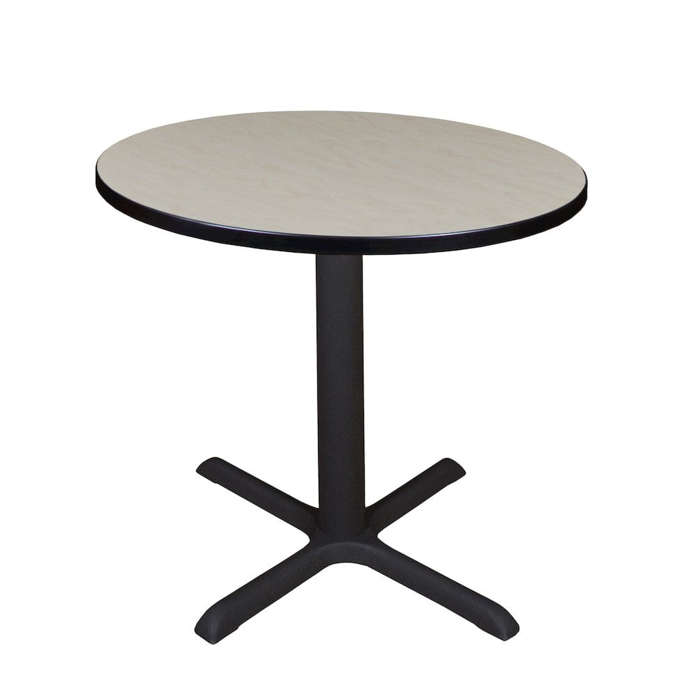 Regency Cain 30 inch Round Breakroom X-base Table in Maple/Black