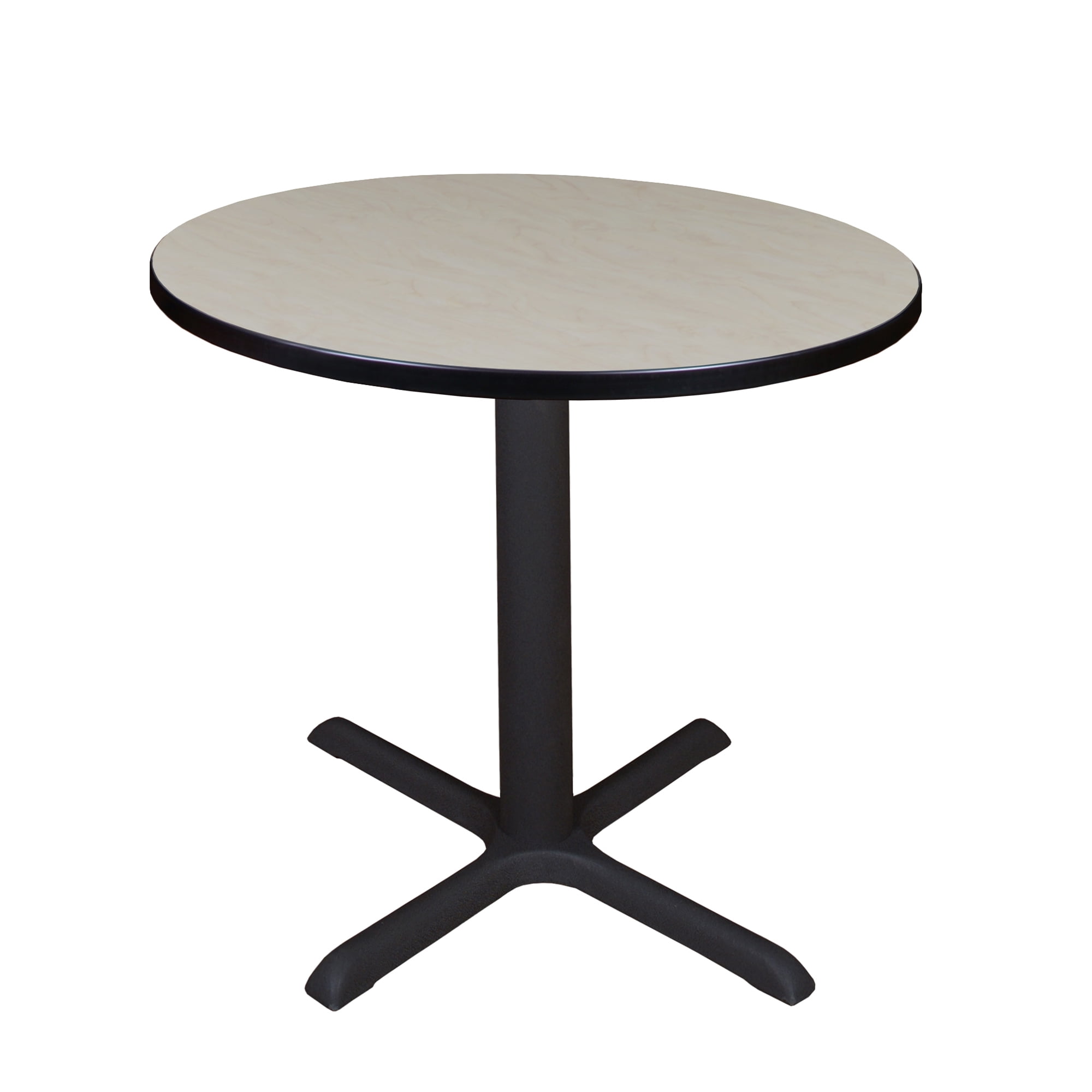 Regency Cain 30 inch Round Breakroom X-base Table in Maple/Black