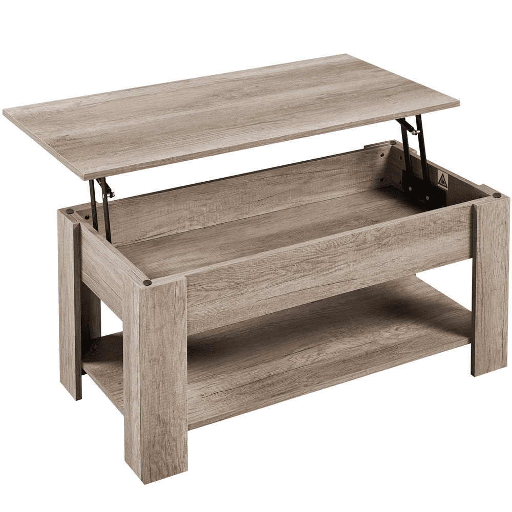 Renwick Modern Rectangle Wood Coffee Table with Storage, Gray