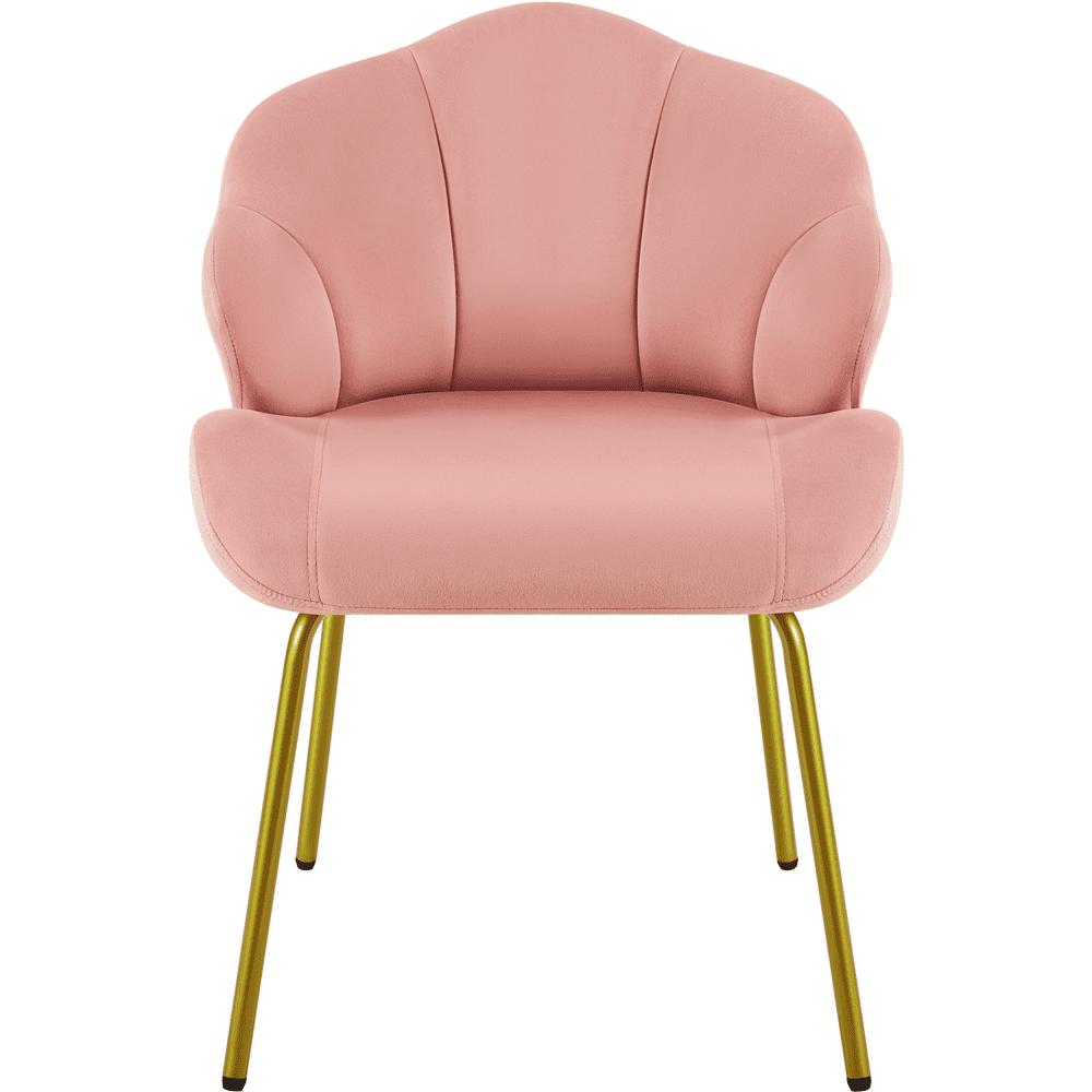 Renwick Modern Velvet Accent Chair with Golden Metal Legs for Living Room, Pink