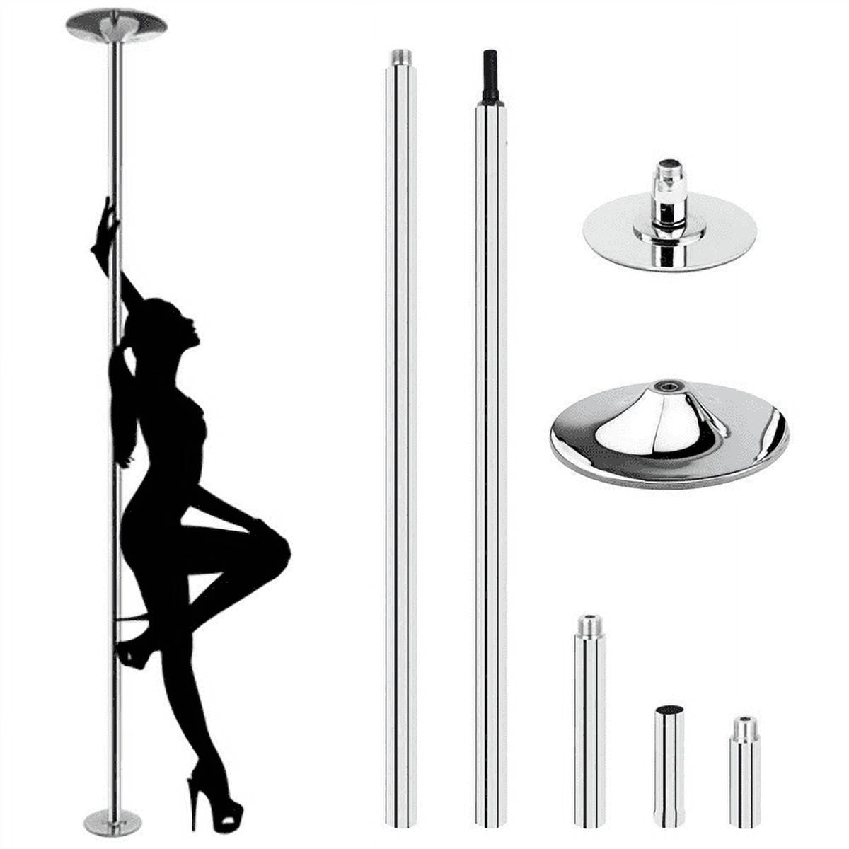 Renwick Portable Dance Pole 108.3'' x 15.2'' Silver Exercise Mat with Assembly Instruction