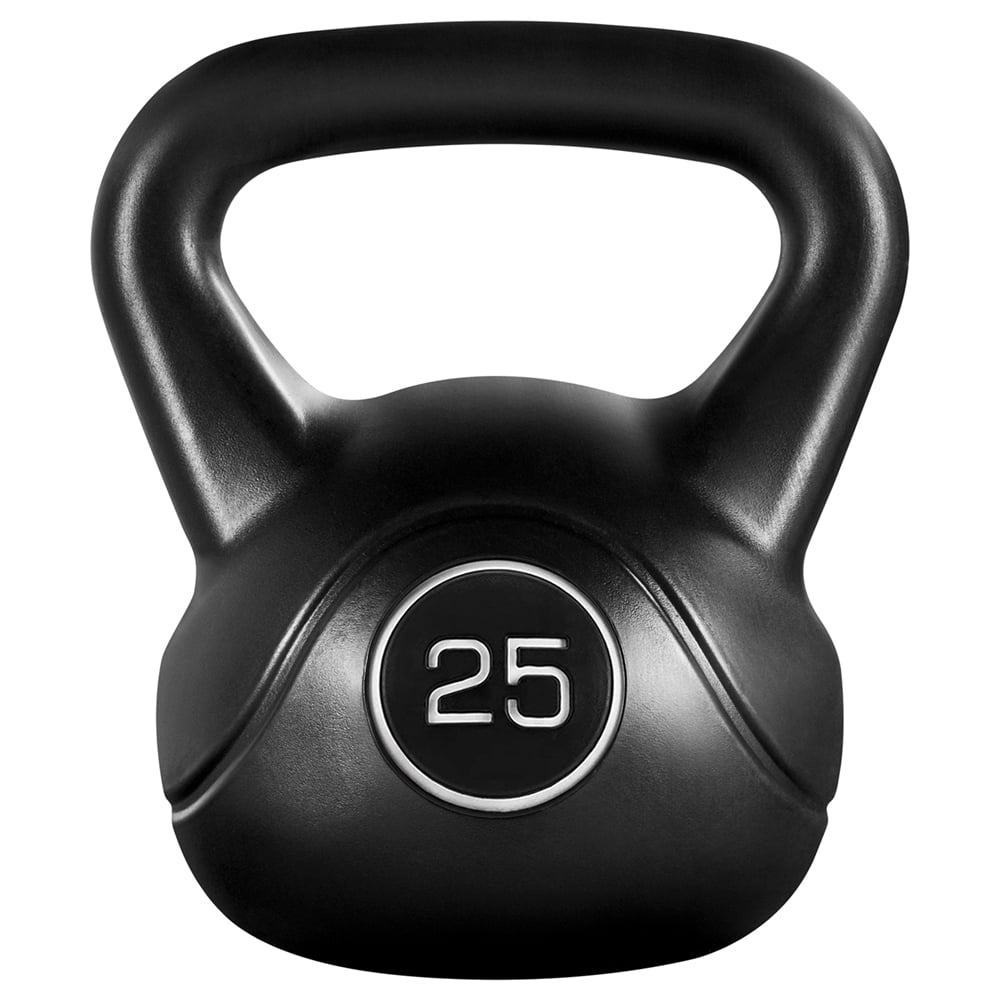 Renwick 25 lbs. HDPE Coated Kettlebells for Home, Gym and Fitness Workout, Black