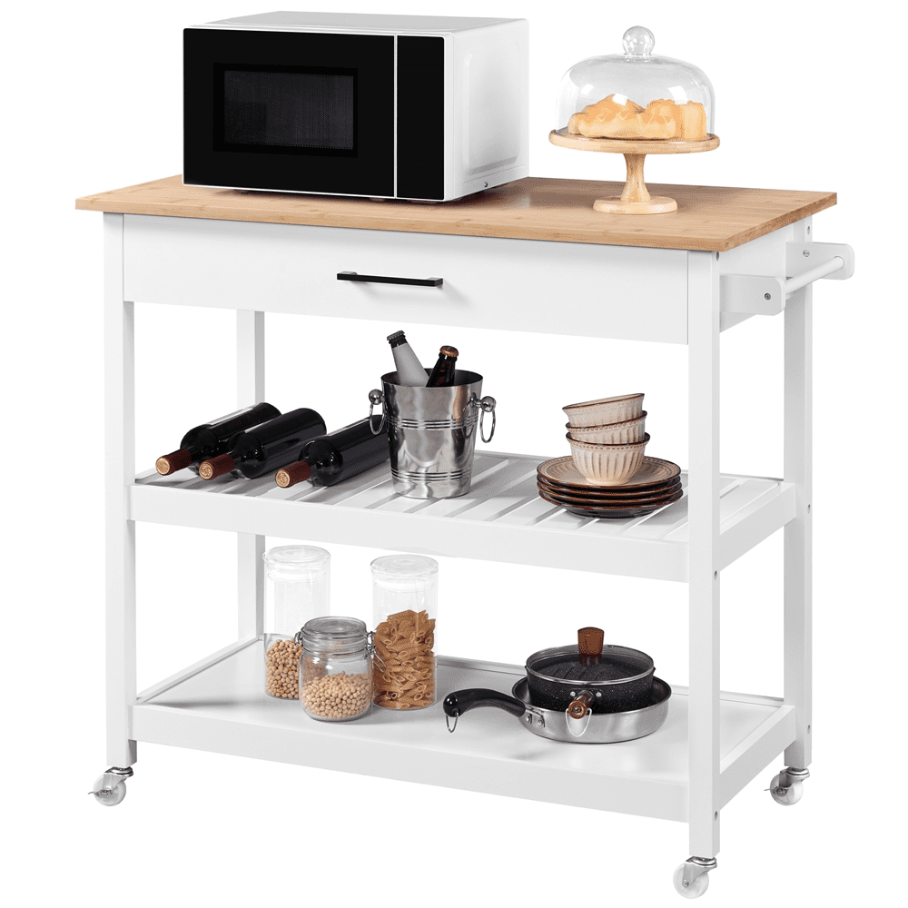Renwick 40" W Kitchen Island Cart with Storage, White
