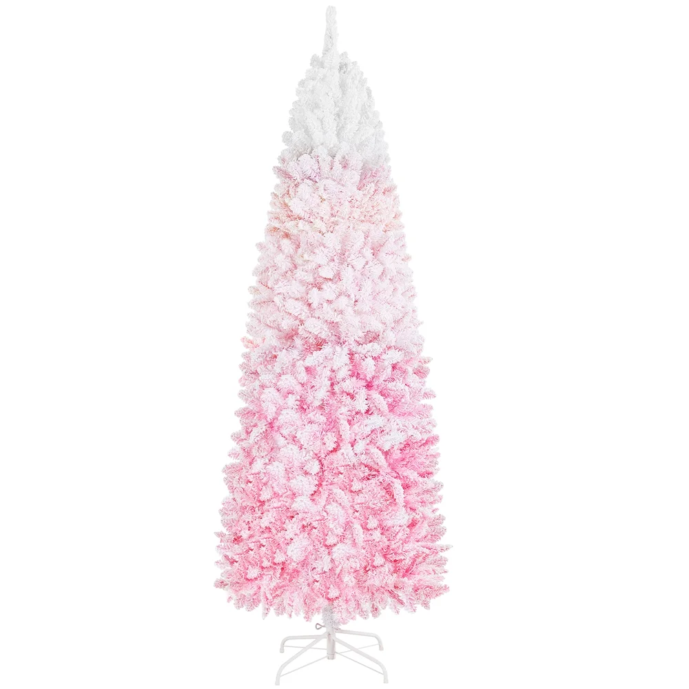 Renwick 6 Ft Artificial Christmas Tree with Foldable Stand,Pink Gradient