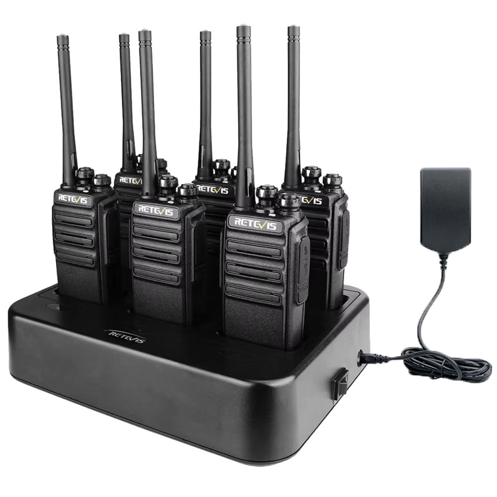 Case of 6,H-777S Walkie Talkies Long Range,Heavy Duty Portable FRS Two-Way Radios, Hands Free,Safe Call,Rugged Commercial 2 Way Radios with Gang Charger,for Warehouse, Churches,Jobsite