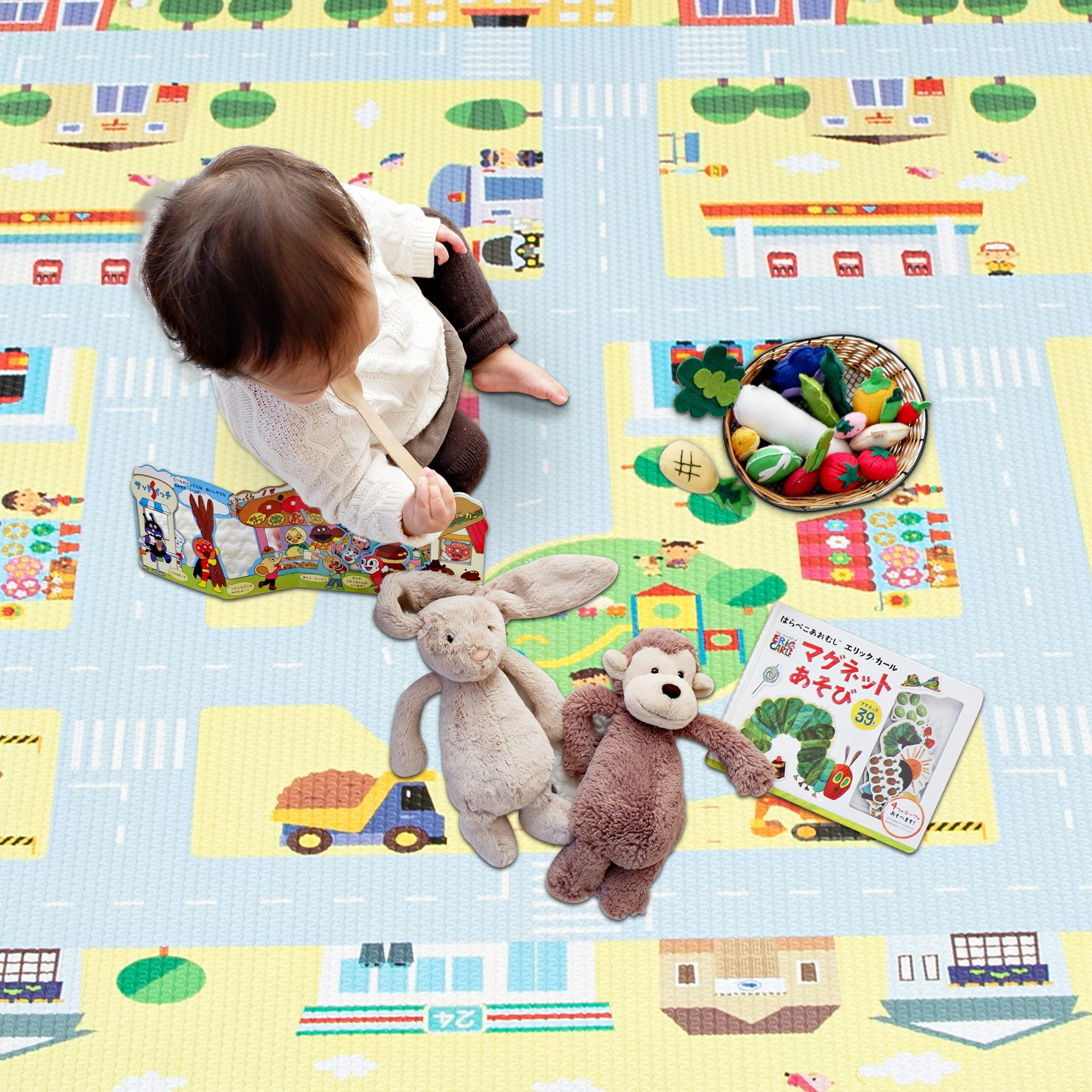 RAY STAR 55x90.5x0.39in Baby Play Mat, Reversible Crawling play mat Thickness Soft Mat