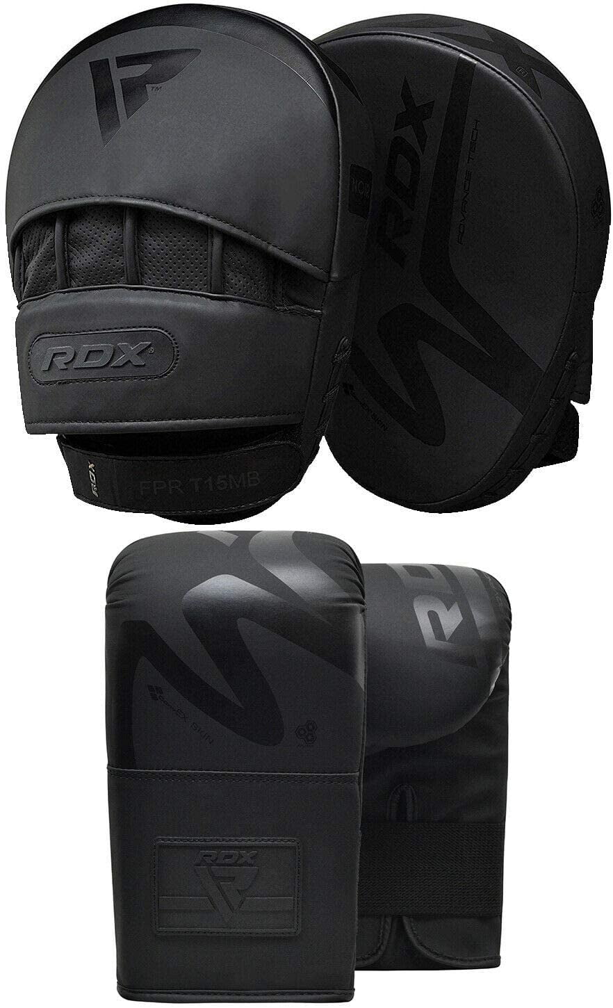 RDX Noir ConvEX Leather Boxing Punch Mitts, Black