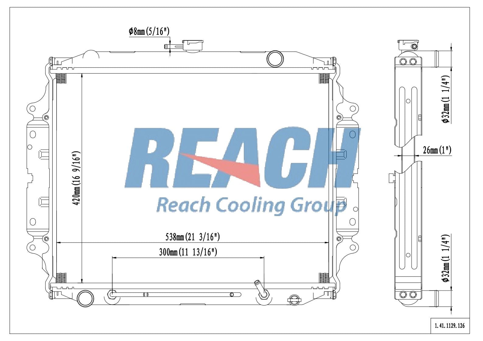 REACH 41-1129 Radiator for Isuzu: Amigo 1989-1994; Pickup 1988-1995