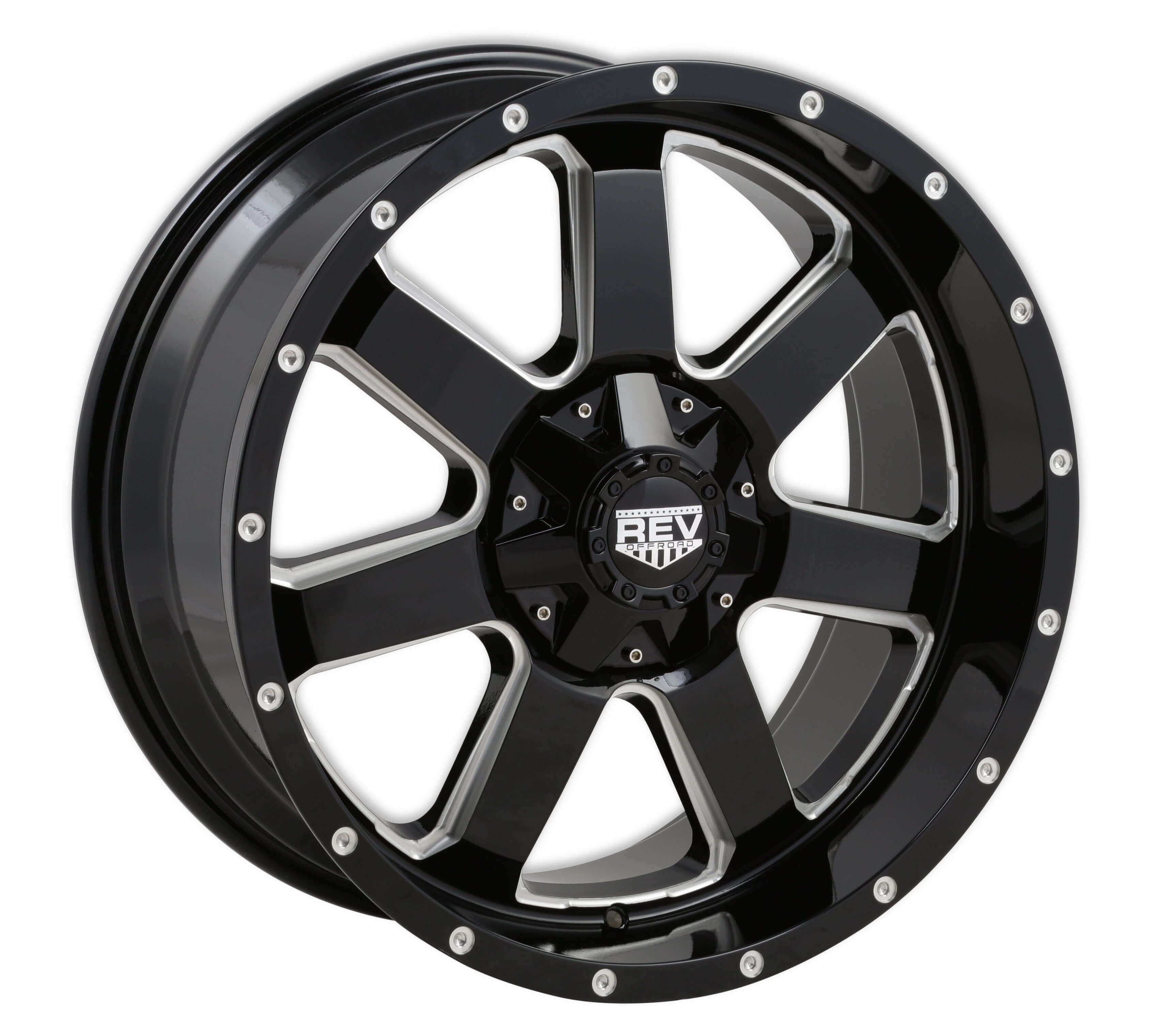 REV Wheels 885M-7903212 885 Series- 17x9 - 4.53 bs - 5x5/5x5.5 -Black/Machine Lip