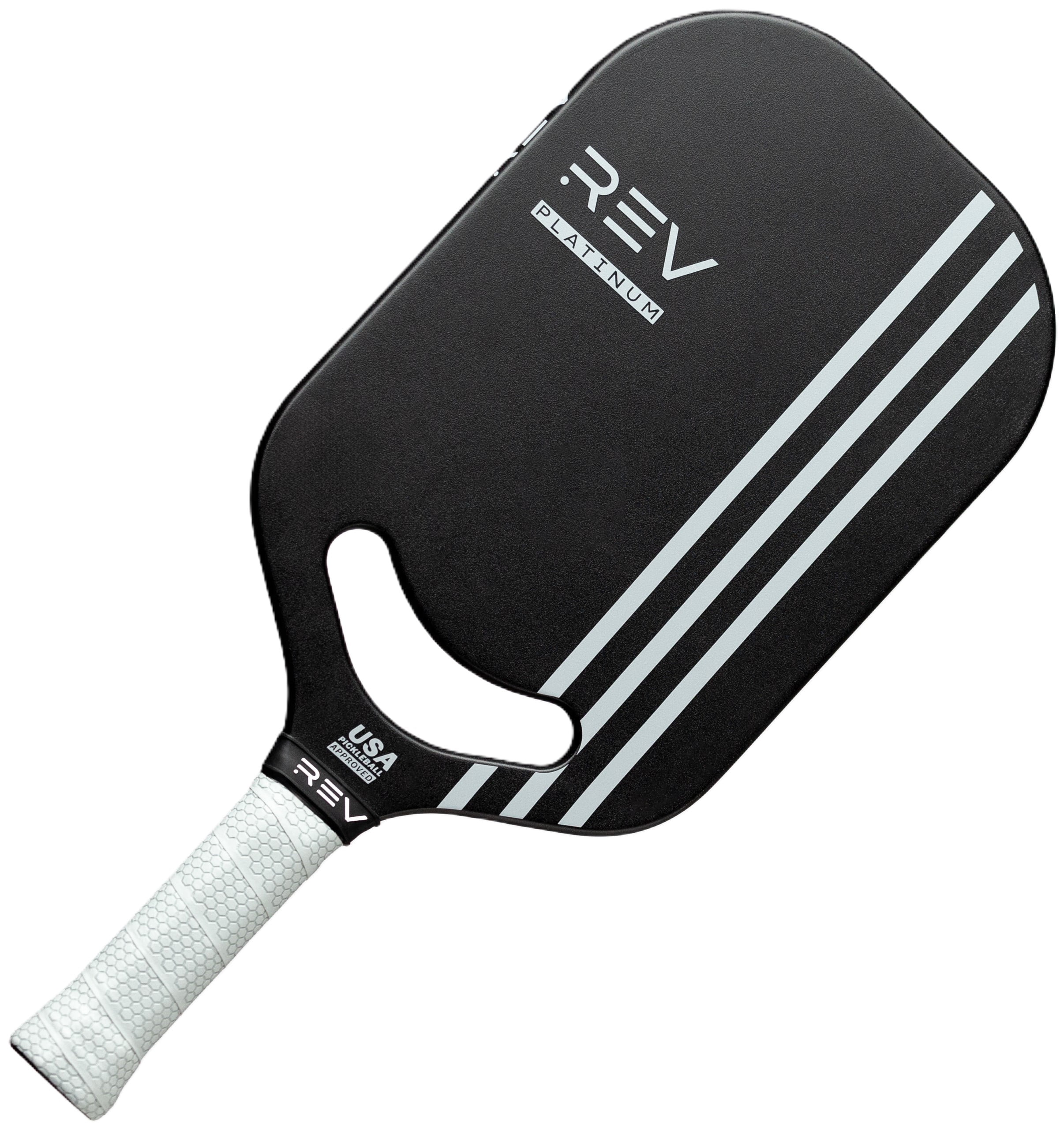 REV Platinum Edgeless Pickleball Paddle, Carbon Fiber Face, Polypropylene Honeycomb Core, 8oz, Black