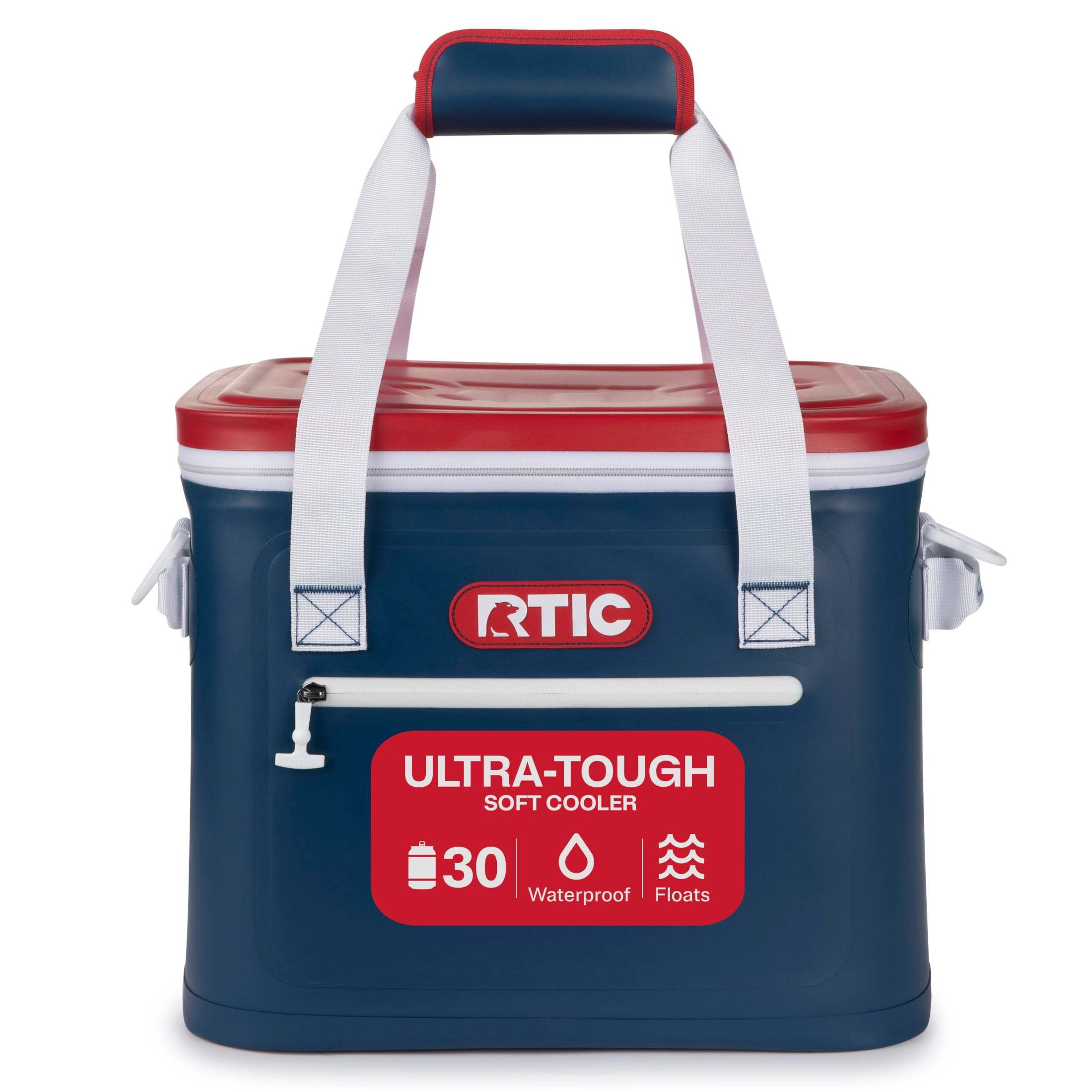 RTIC 30 Can Ultra-Tough Soft Cooler, 20 Qt, Leakproof, Waterproof Zipper, Patriot