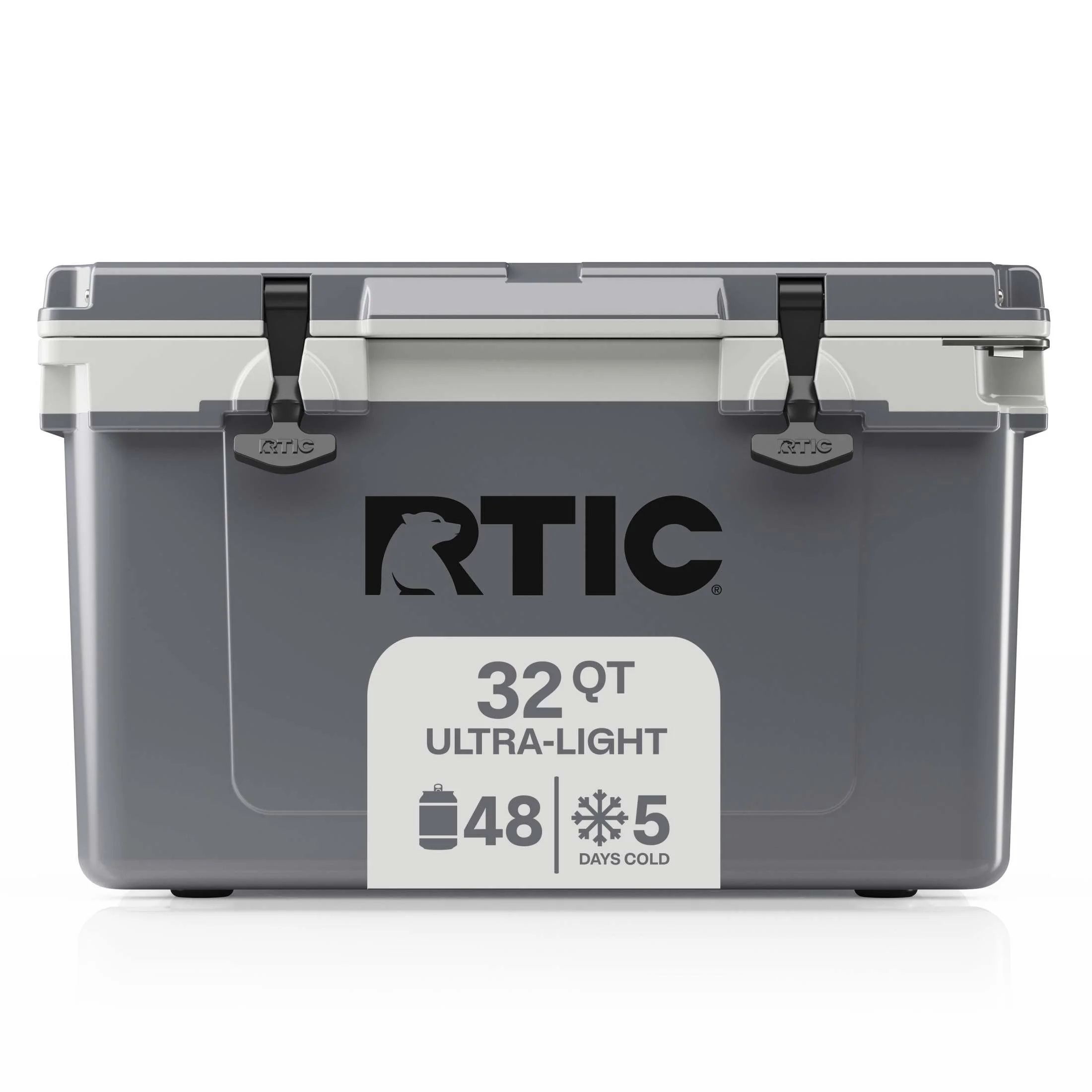 RTIC 32 QT Ultra-Light Hard-Sided Ice Chest Cooler, Fits 48 Cans, Dark Grey & Cool Grey