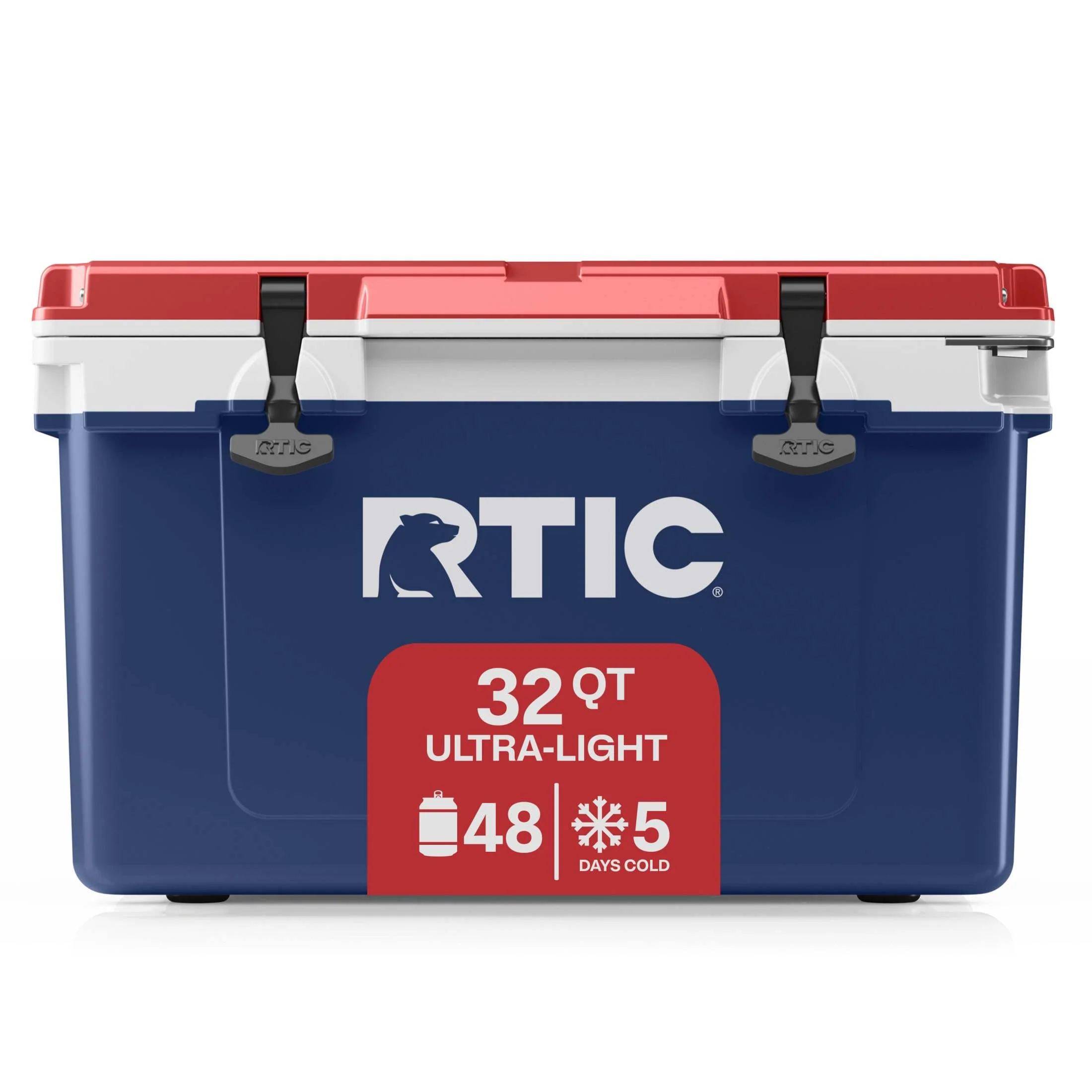 RTIC 32 QT Ultra-Light Hard-Sided Ice Chest Cooler, Fits 48 Cans, Patriot