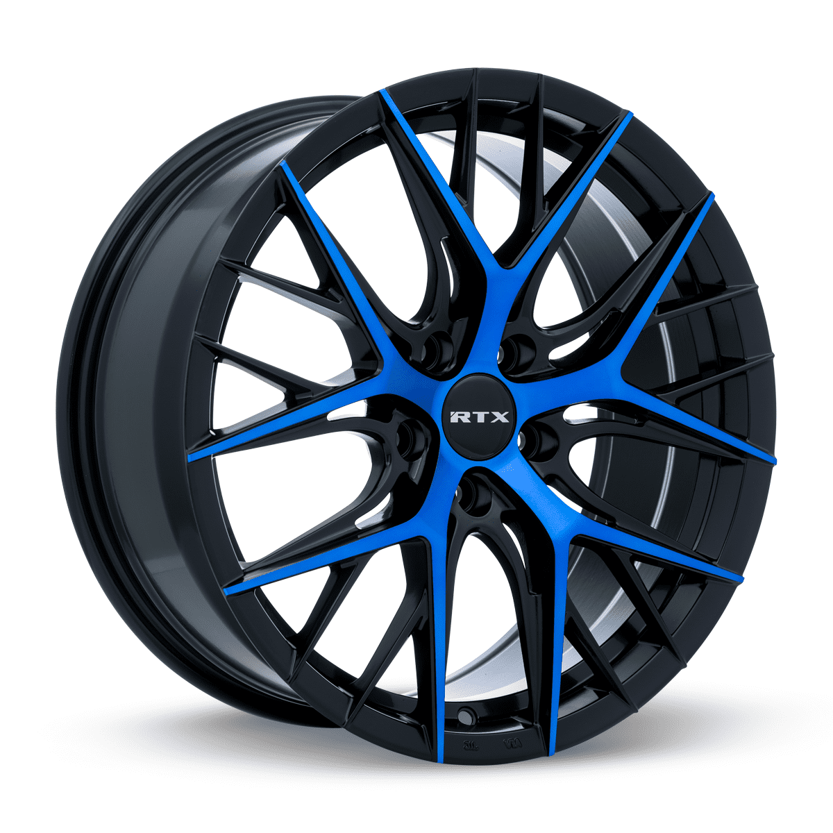 RTX Valkyrie 18x8 5x114.3 ET40 CB73.1 Gloss Black Machined Blue Wheel