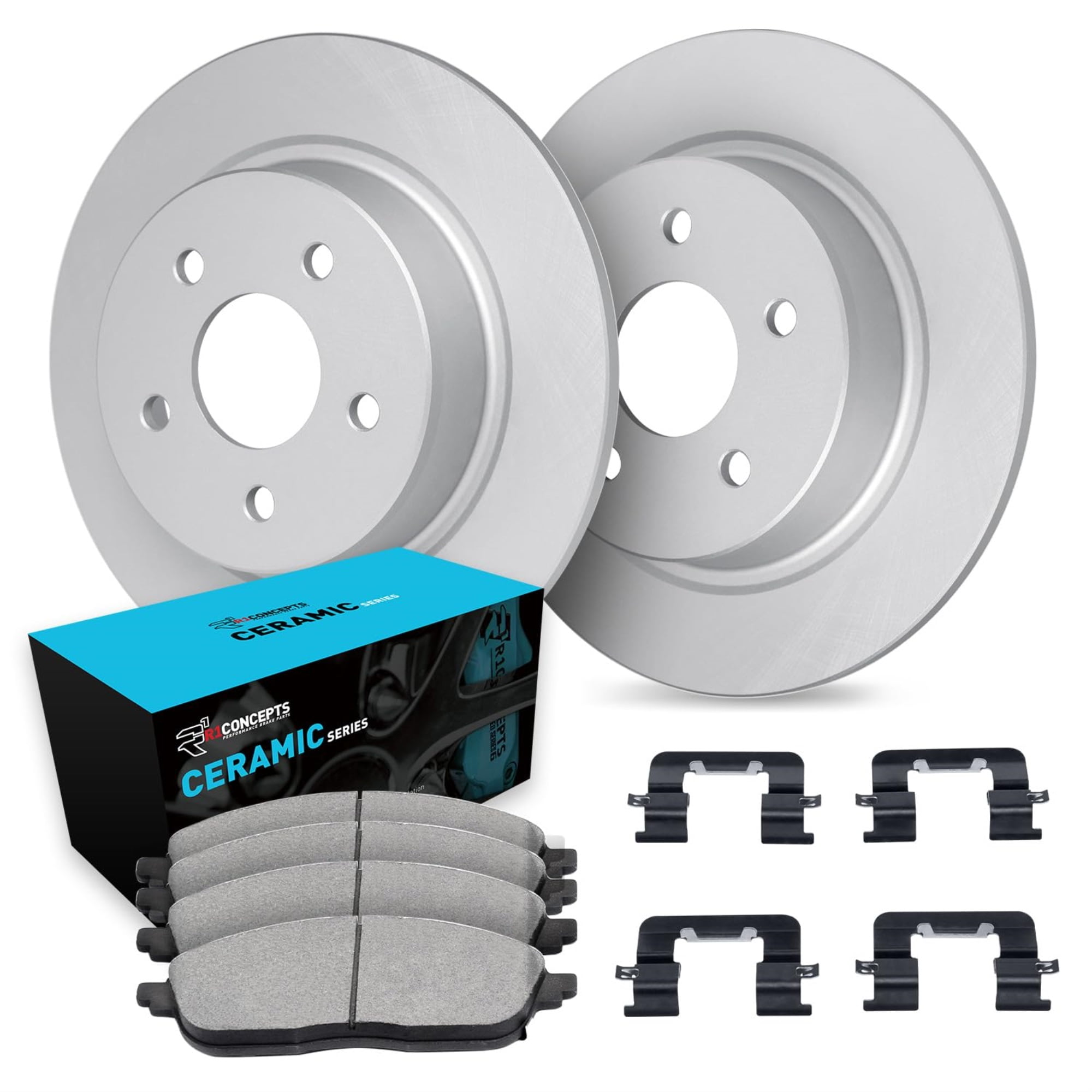 R1 Concepts Carbon Coated Disc Brake Rotor Set with Ceramic Pads and Hardware WDWH1-73051