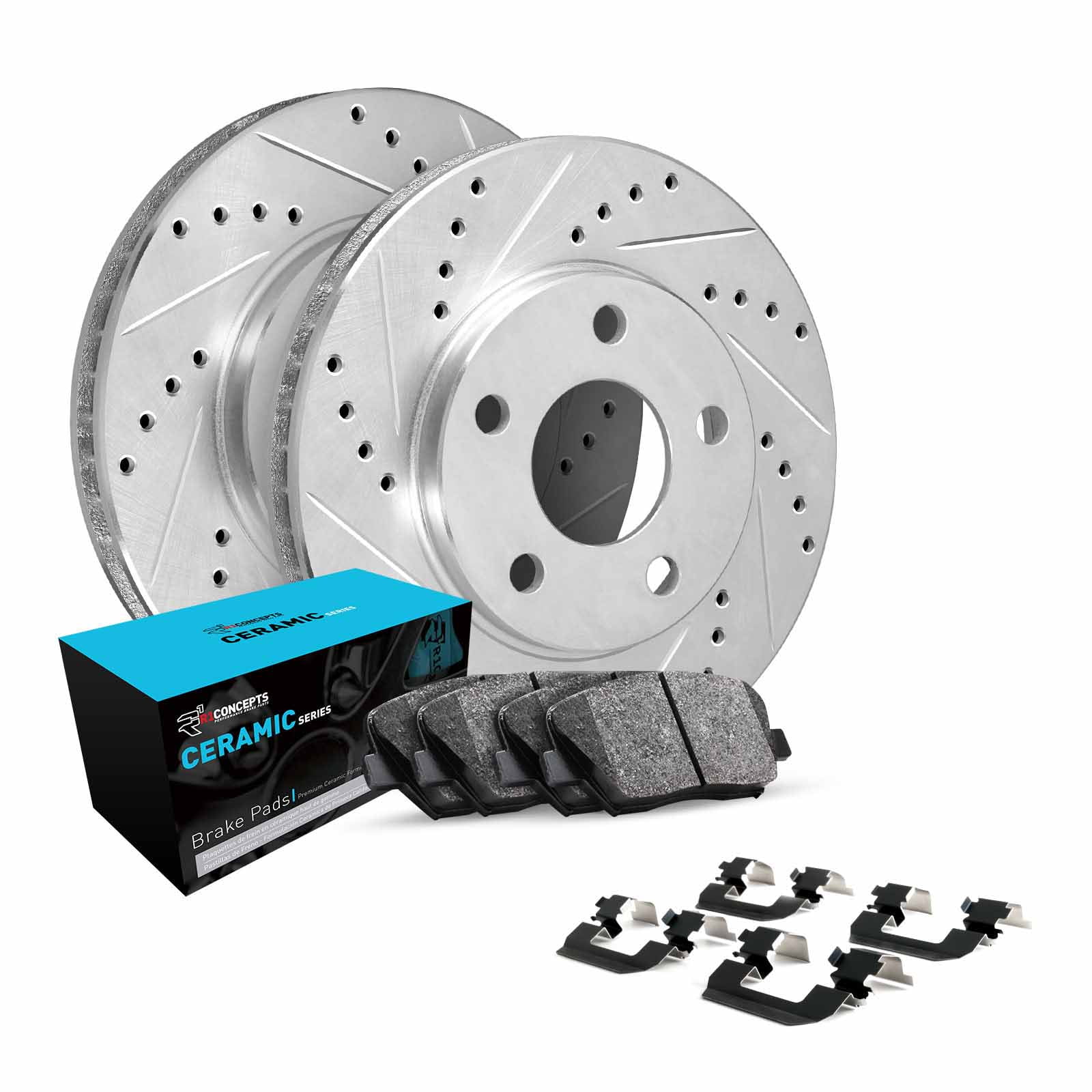 R1 Concepts Rear Brakes and Rotors Kit |Rear Brake Pads| Brake Rotors and Pads| Ceramic Brake Pads and Rotors |Hardware Kit WGWH1-75037