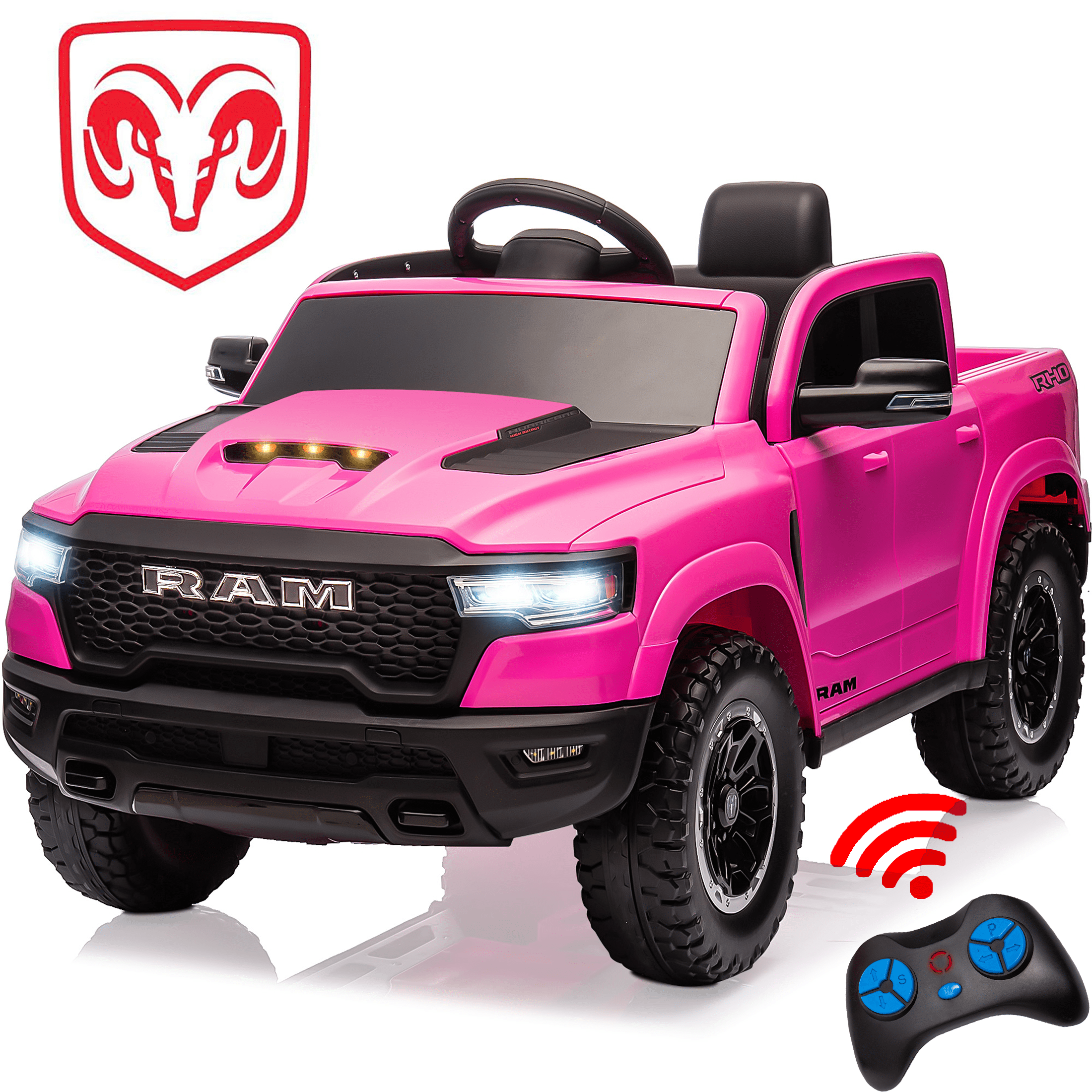 Chevrolet Tahoe Kids Ride on Car, 12V Powered Ride on Toy with Remote Control, 4 Wheels Suspension, Safety Belt, MP3 Player, LED Lights, Electric Vehicles for Boys Girls, Pink