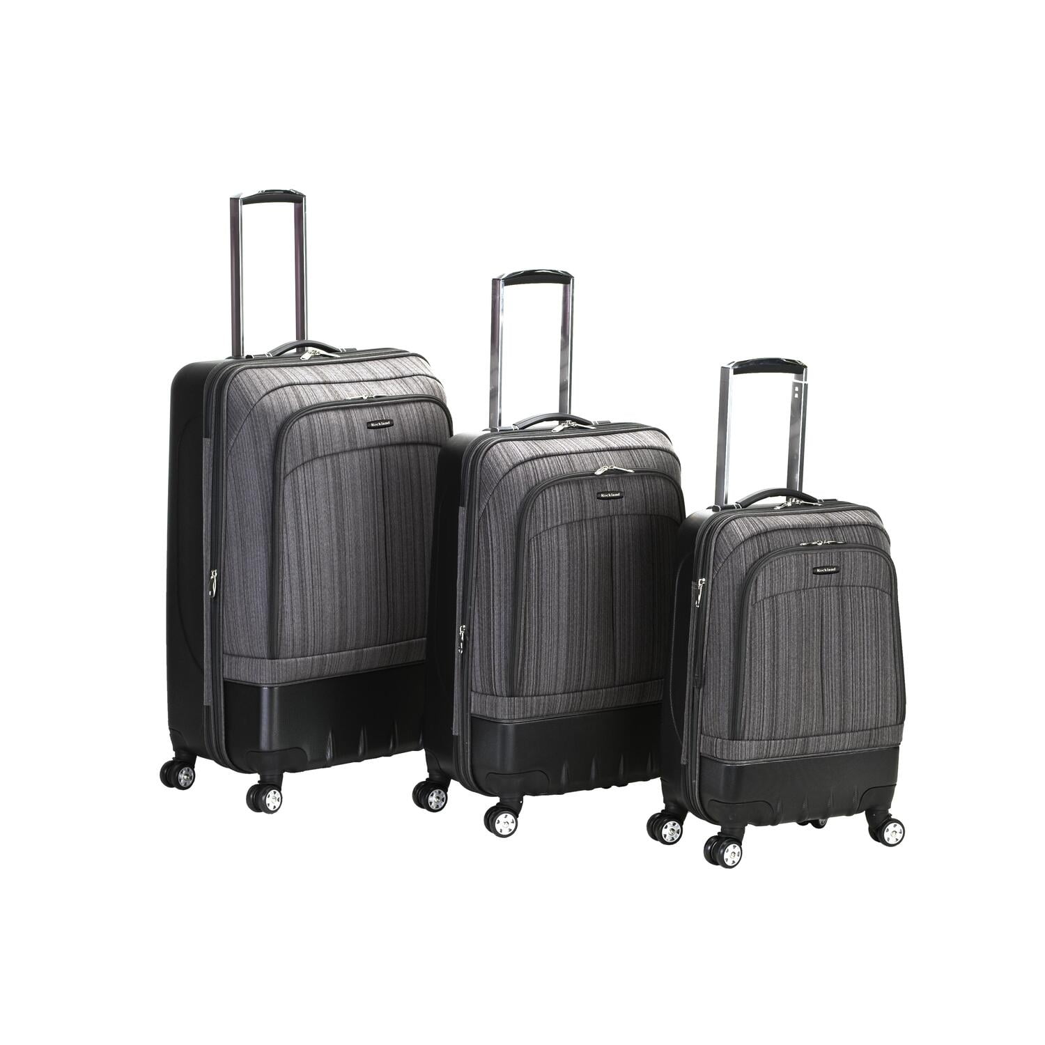 Rockland Luggage 3 Piece Milan Hybrid Softside/Hardside Luggage Set F136