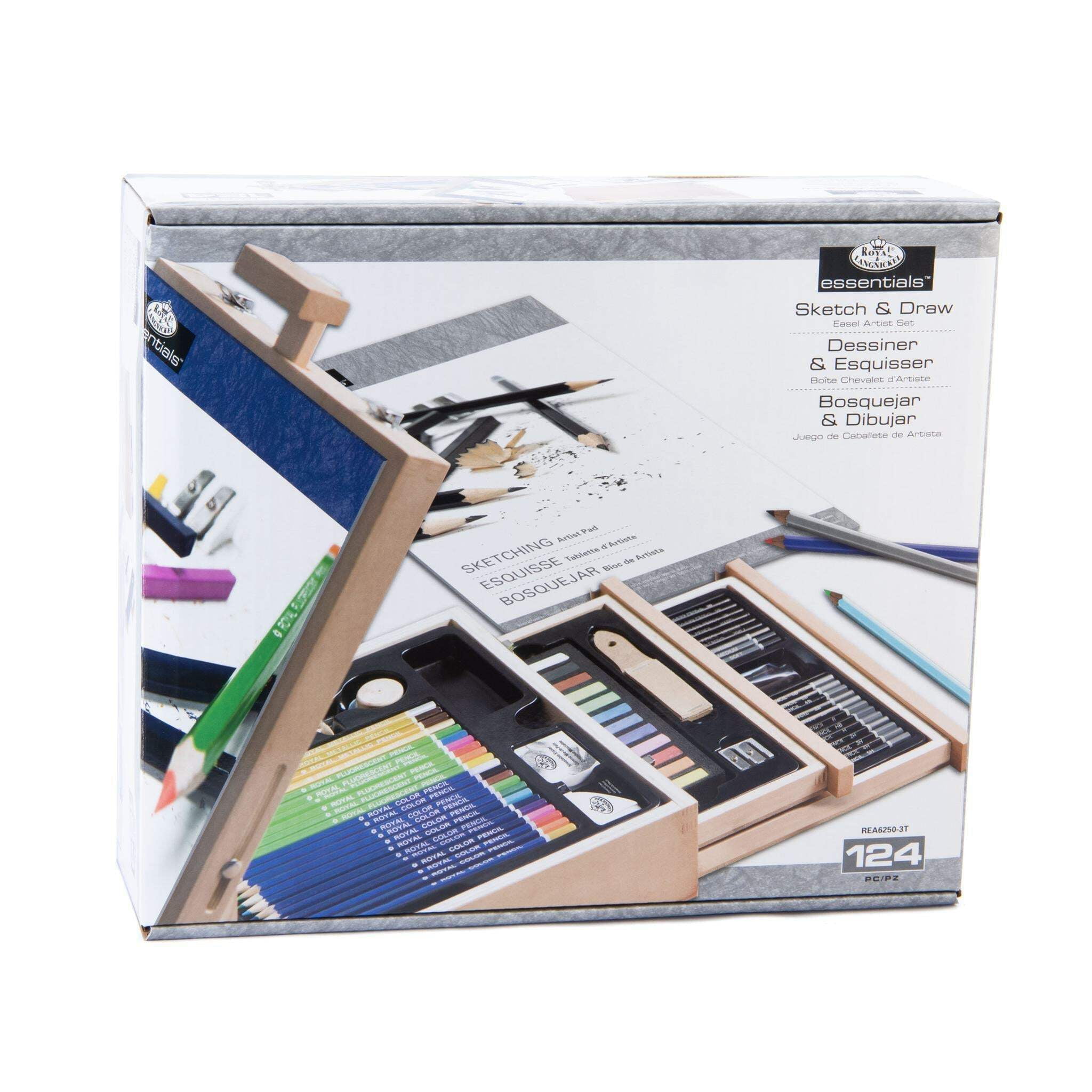 Royal & Langnickel Sketch and Draw Box Easel Art Set, 152pc