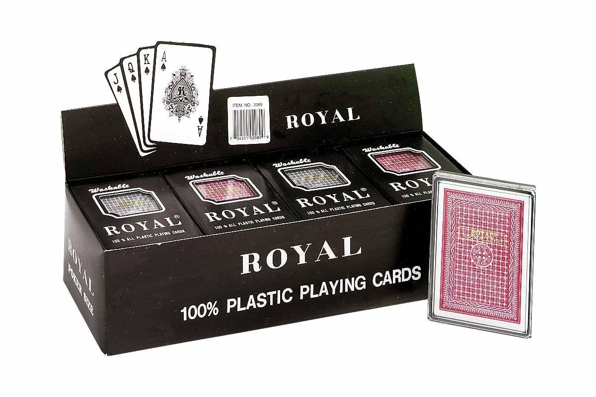 Royal - 100% Plastic Poker Size Playing Cards, 3 1/2" x 2 1/2", 1 Dozen