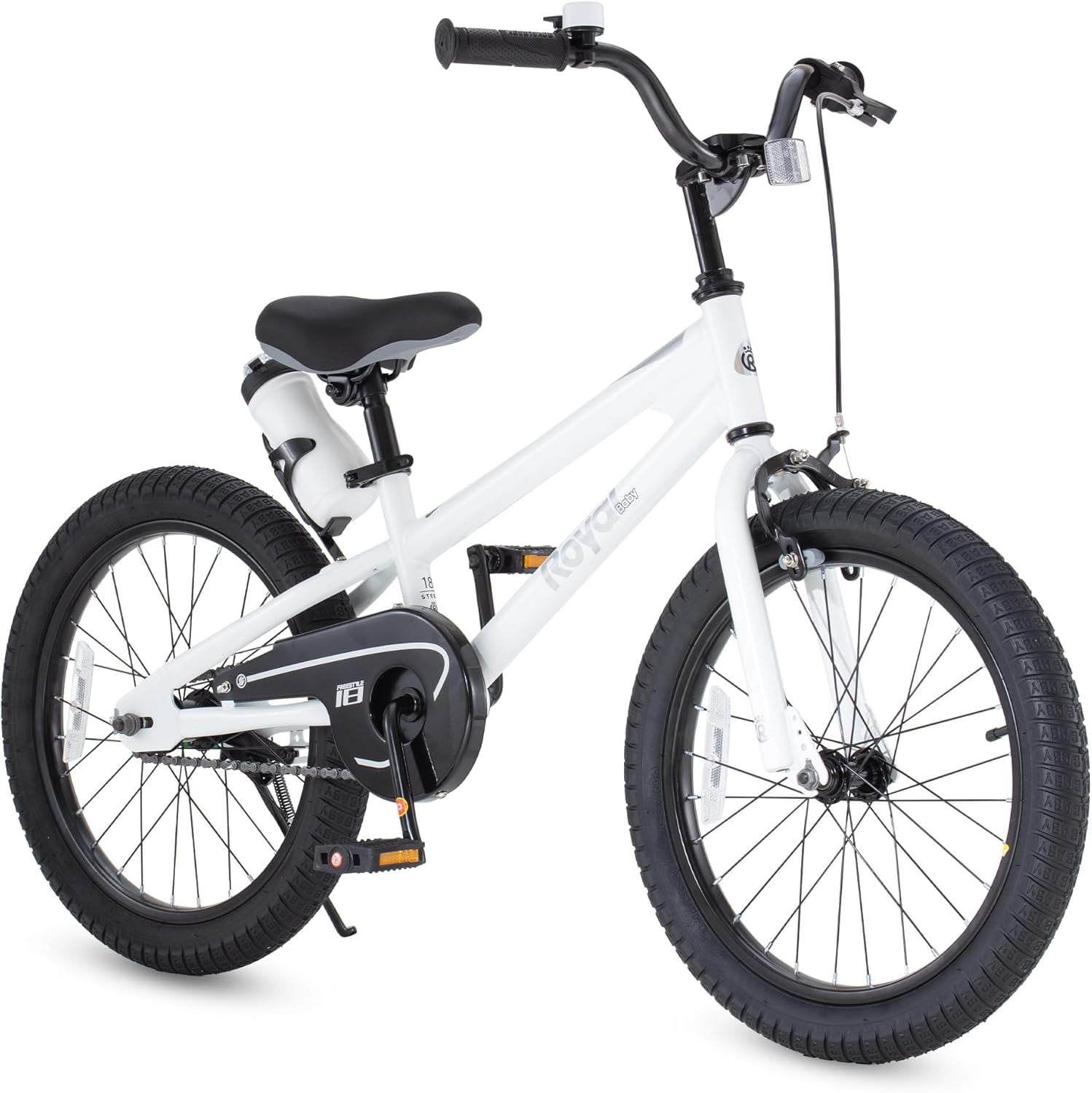 Royalbaby Freestyle 18" Kids Bicycle for Boys Girls, Ages 6-9 Years, White