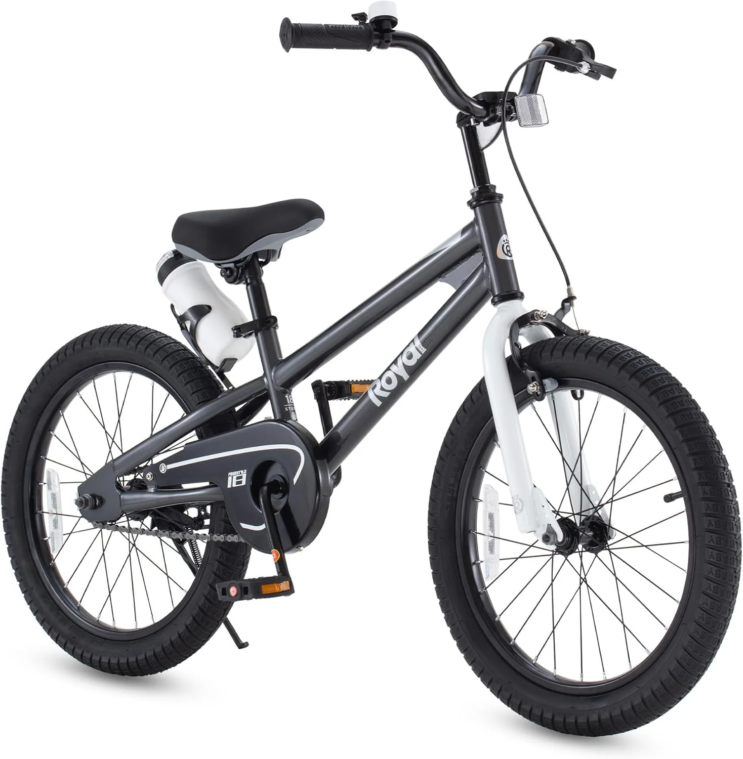 Royalbaby Freestyle 18" Kids Bicycle for Boys Girls, Ages 6-9 Years, Black